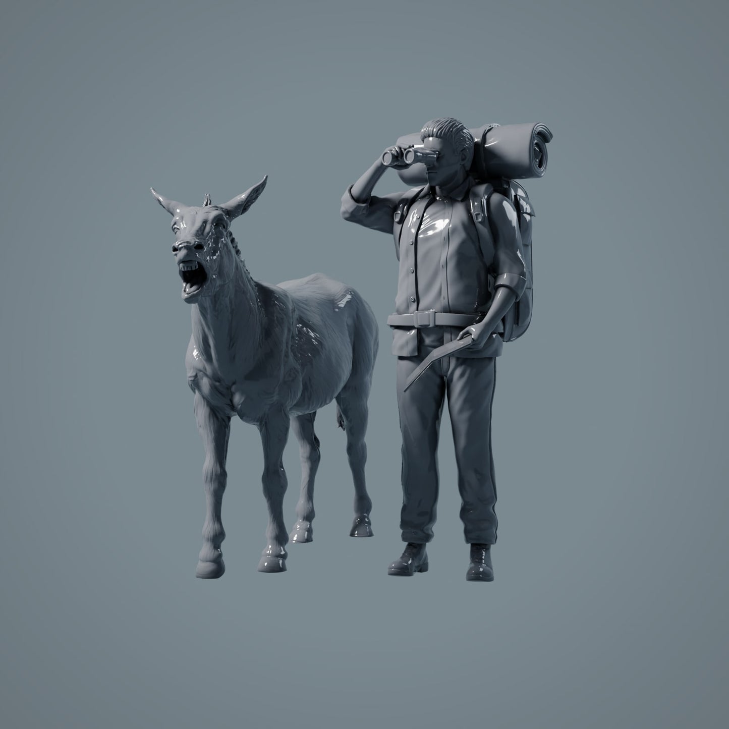 Farm Animal Figure: Roaring Donkey (a019)