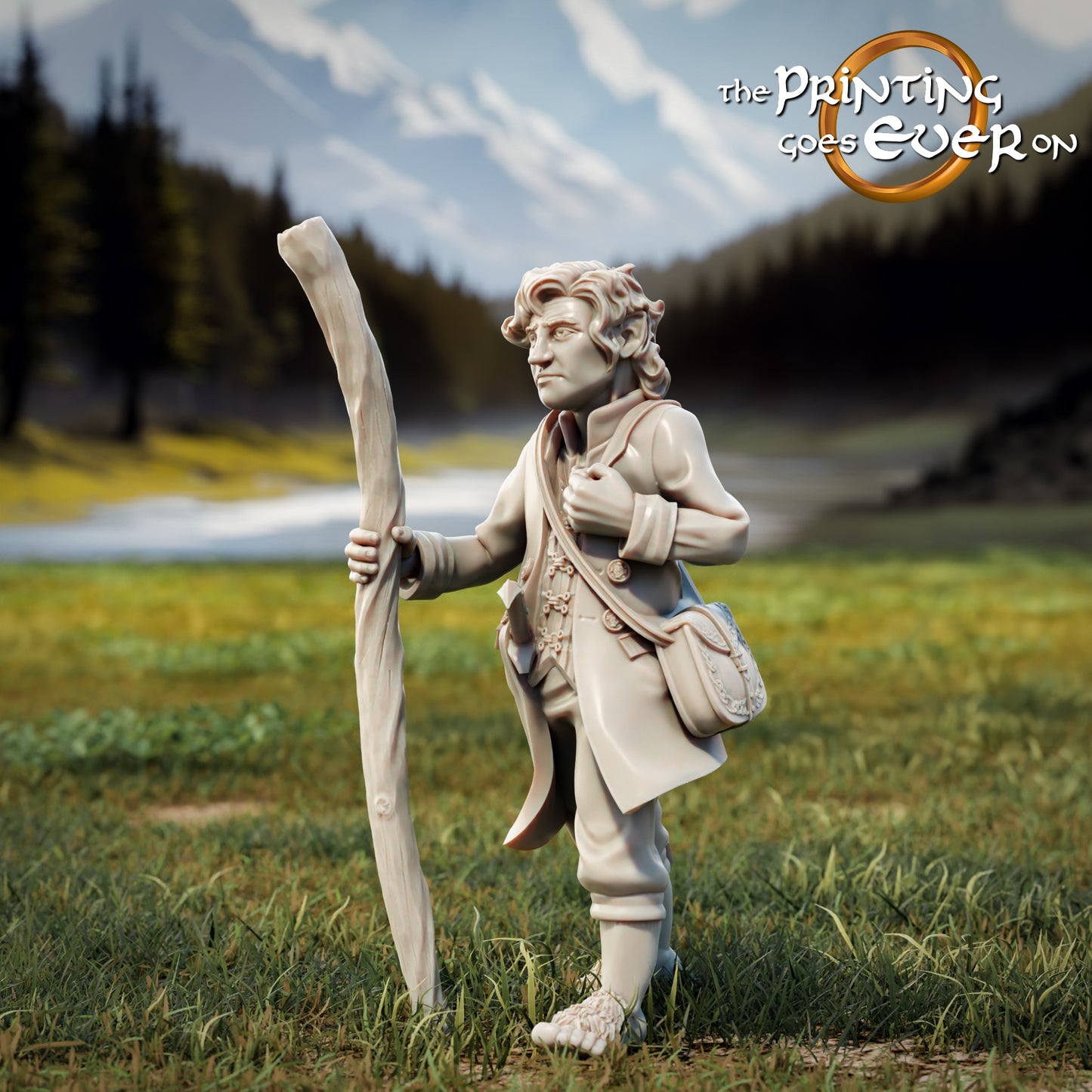 Product photo Tabletop 28mm The Printing Goes Ever On (TPGEO) 0: 9 Heroes in Wanderer Pose Remastered: Companions of Humans, Elves, Dwarves, and Halflings - Wanderer