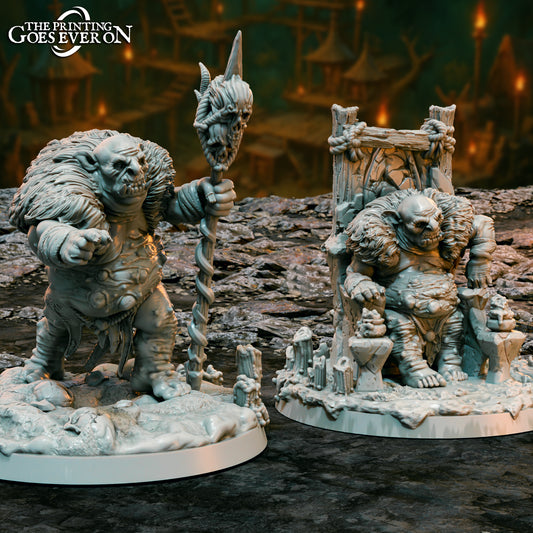 Product photo Tabletop 28mm The Printing Goes Ever On (TPGEO) 0: Goblin King - Ruler of the Cave Dwellers - Leader of the Goblins