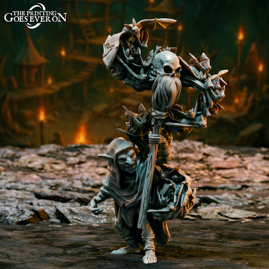 Product photo Tabletop 28mm The Printing Goes Ever On (TPGEO) 0: Goblin Shaman - Spellcaster Cave Dweller - Goblin Mage