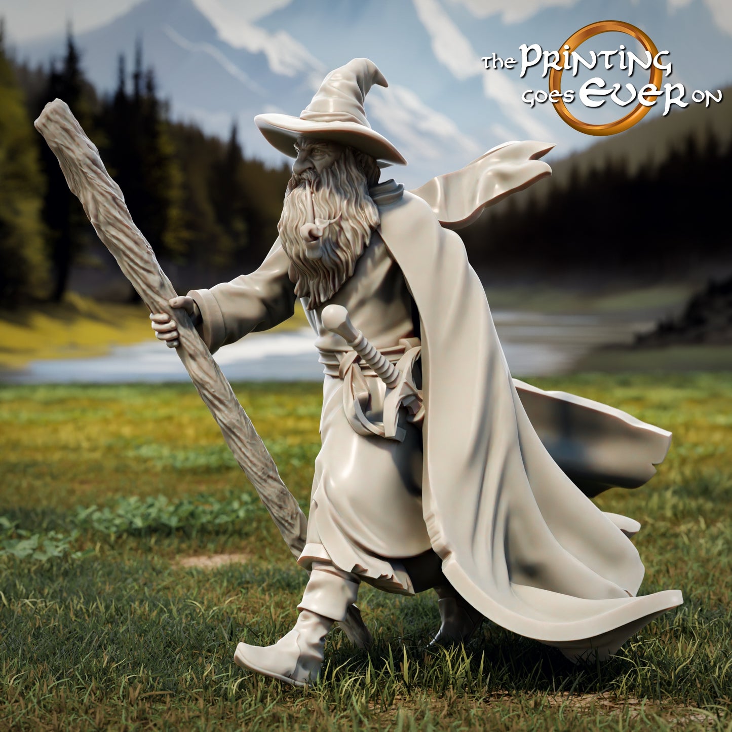 Product photo Tabletop 28mm The Printing Goes Ever On (TPGEO) 0: 9 Heroes in Wanderer Pose Remastered: Companions of Humans, Elves, Dwarves, and Halflings - Wanderer
