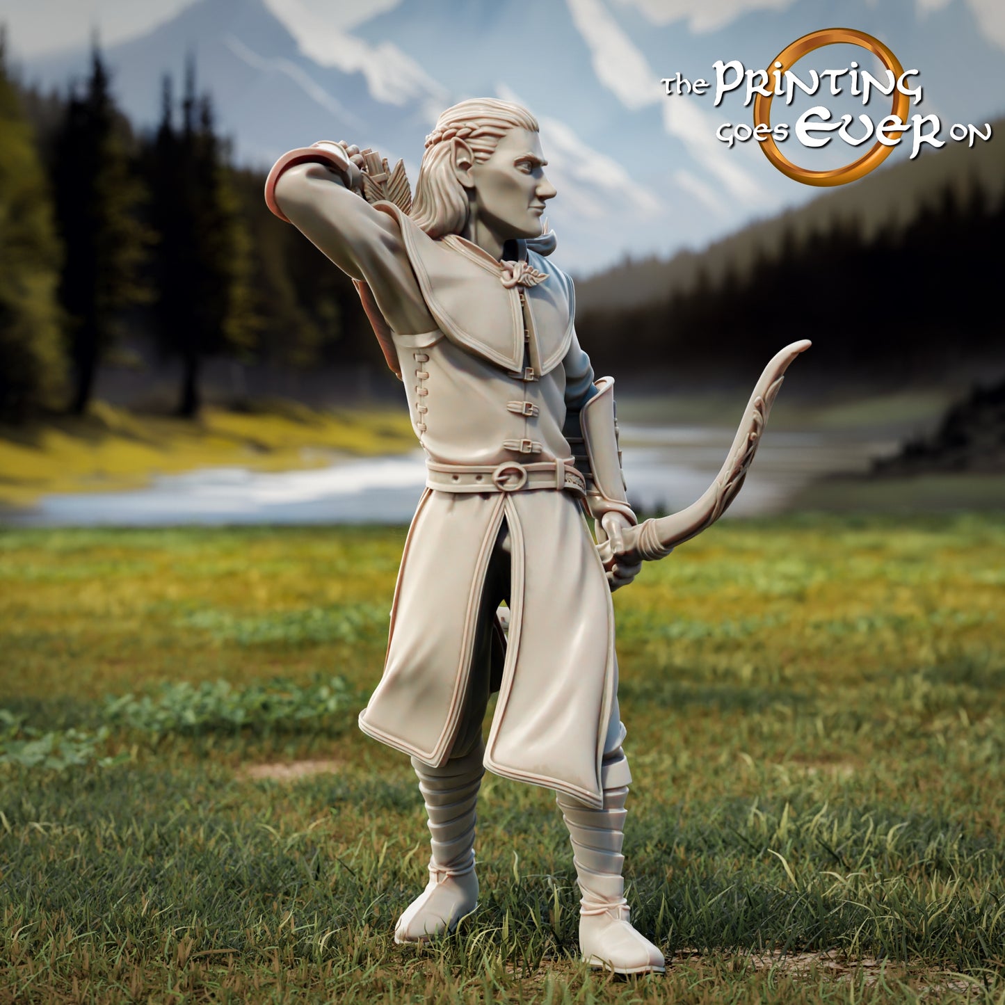 Product photo Tabletop 28mm The Printing Goes Ever On (TPGEO) 0: 9 Heroes in Wanderer Pose Remastered: Companions of Humans, Elves, Dwarves, and Halflings - Wanderer