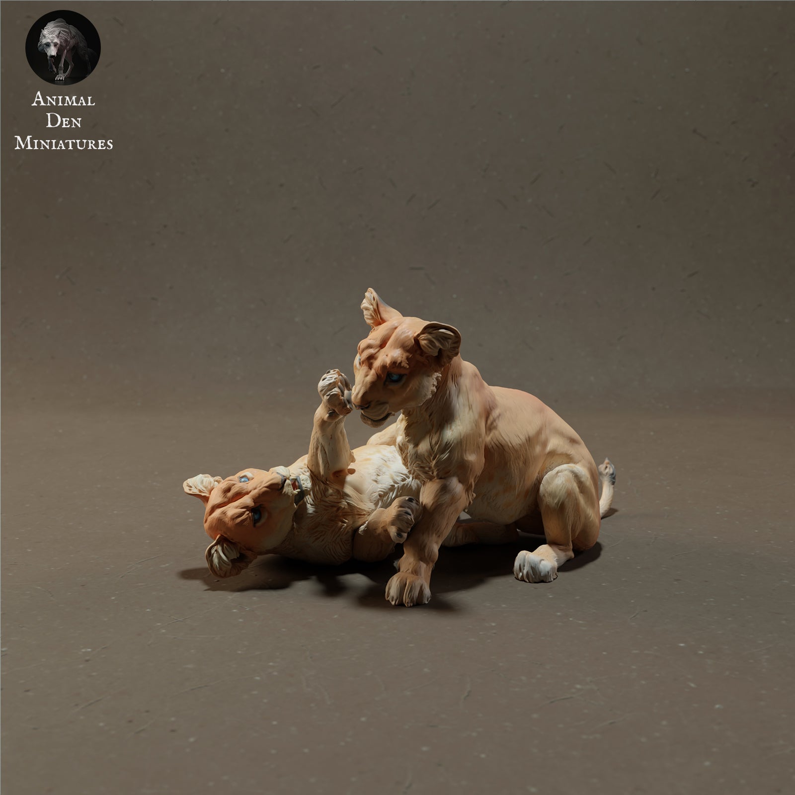 Product photo Animal Figure Diorama, Model Building: 0: Lion Cubs Playing - Savanna Animals
