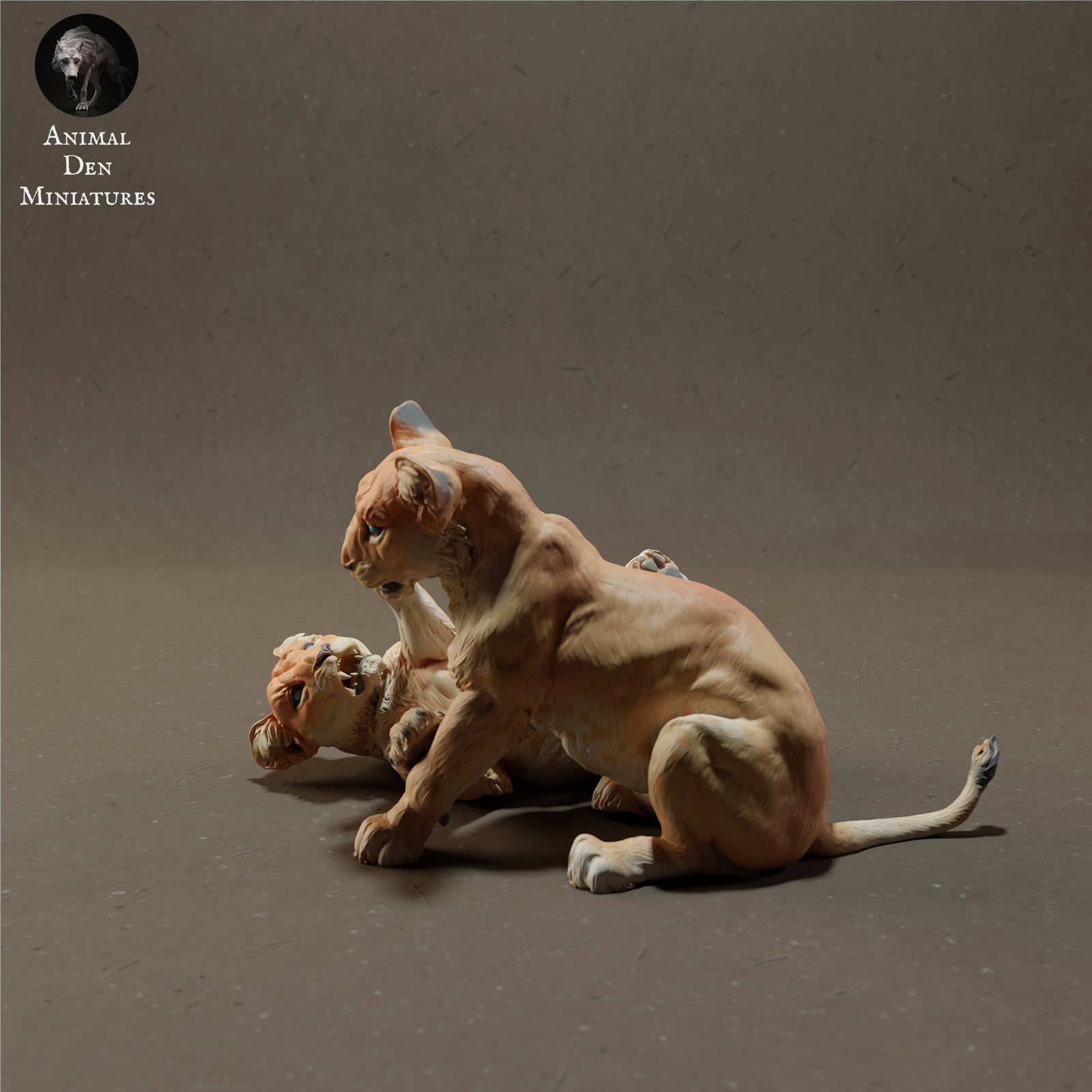 Product photo Animal Figure Diorama, Model Building: 0: Lion Cubs Playing - Savanna Animals