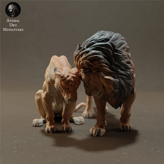Product photo Animal Figure Diorama, Model Building: 0: Lion and Lioness - Savanna Animals
