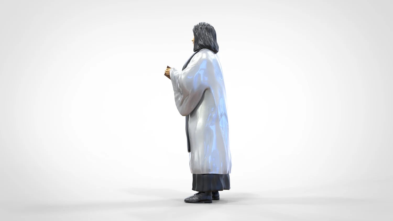 Product photo diorama and model building miniature figure: Clergy: Pastor / Priestess with Bible in service