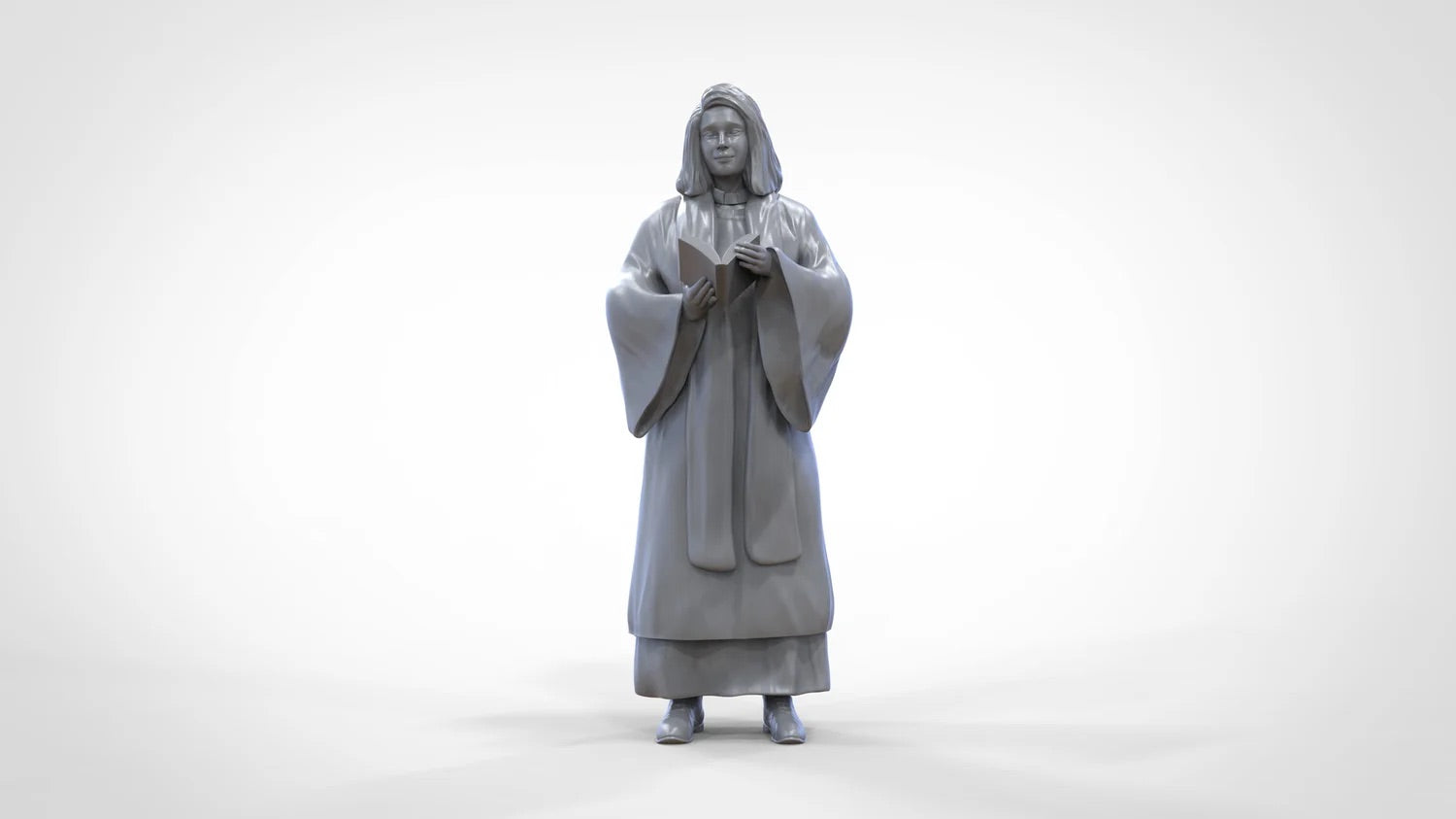 Product photo diorama and model building miniature figure: Clergy: Pastor / Priestess with Bible in service