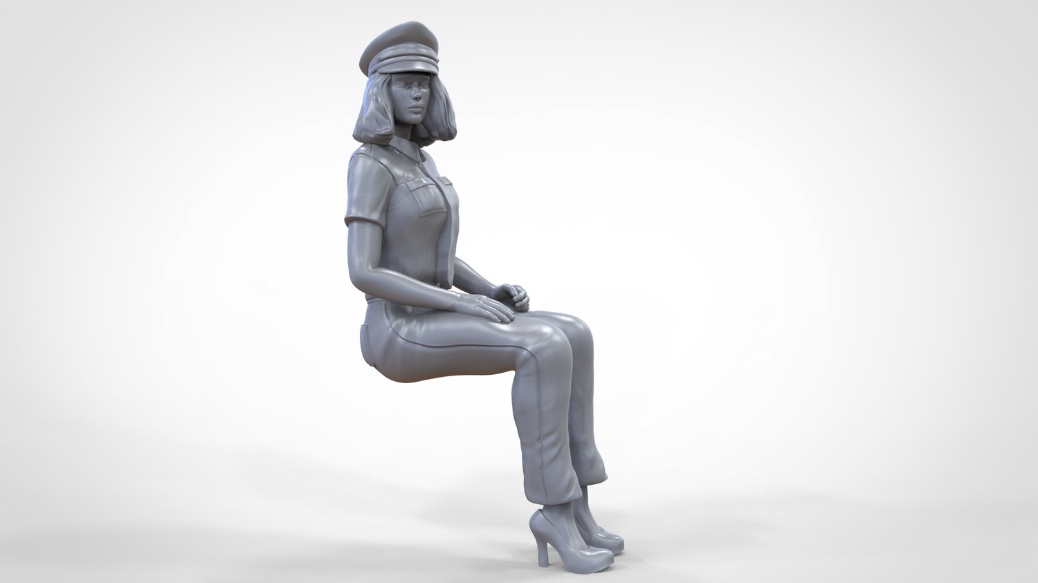 Product photo 0: Pilot in uniform sitting: Aircraft personnel - operating lever