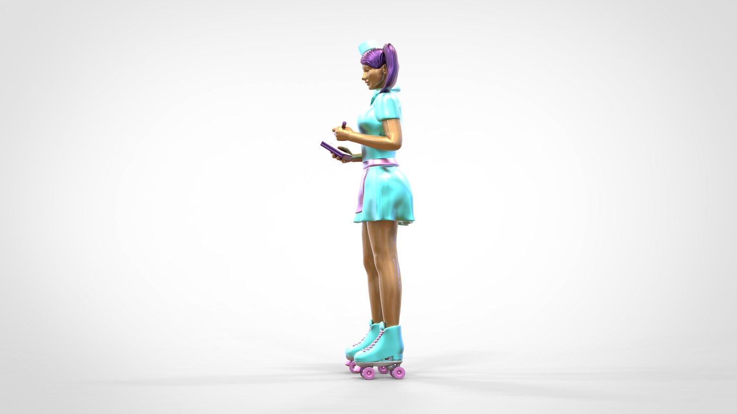 Product photo 0: Waitress on roller skates 3: Taking an order