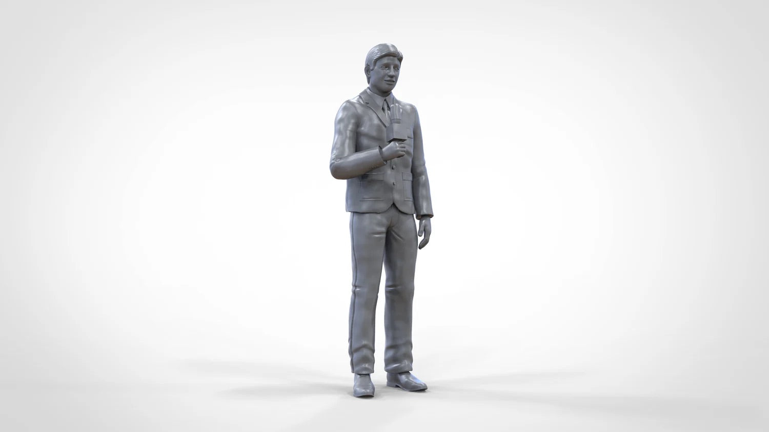 Product photo diorama and model building miniature figure: Reporter Team - Reporter with microphone