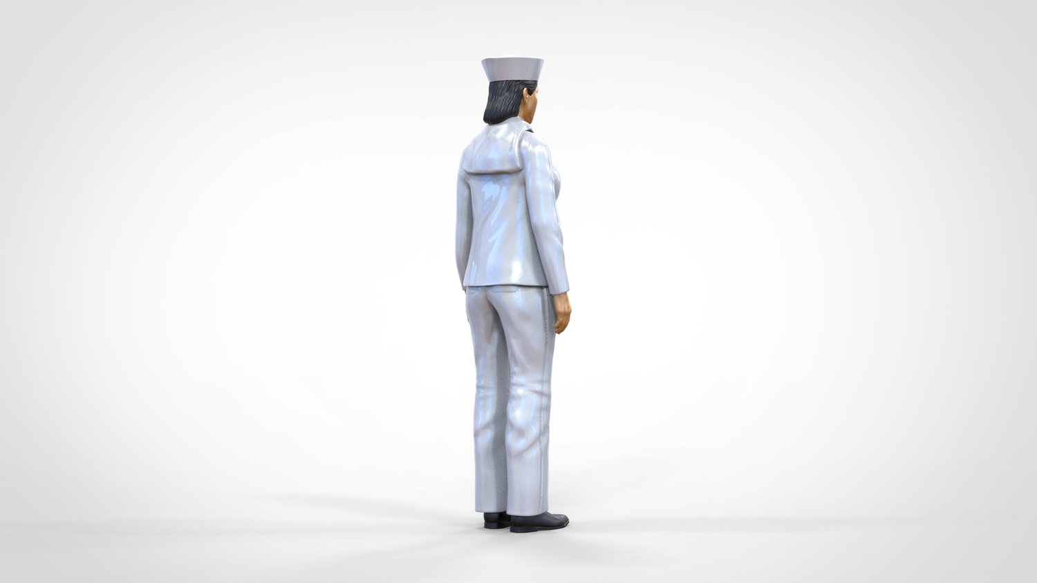 Product photo 0: Female sailor: Seafarer in uniform standing in position