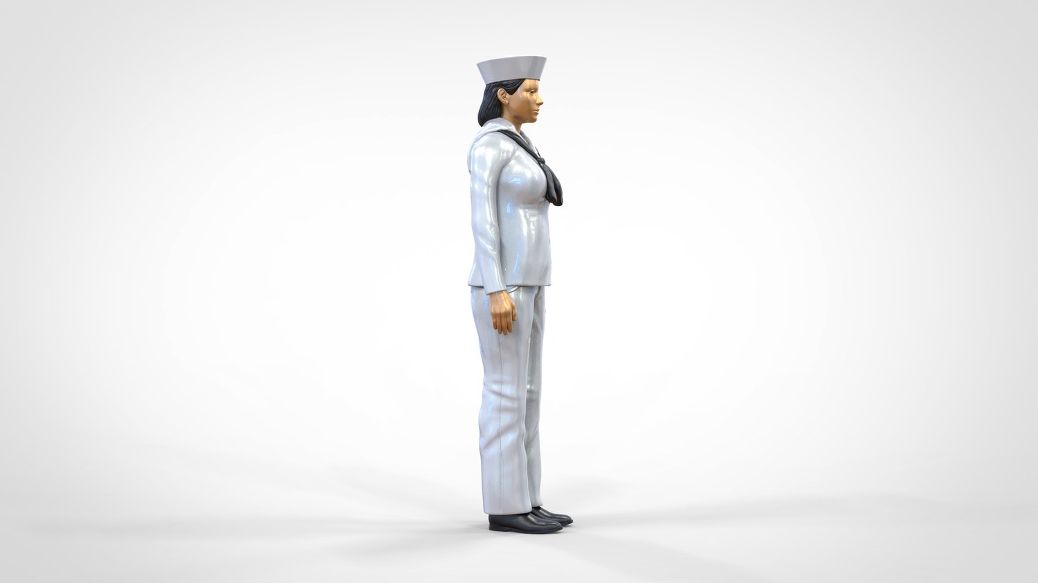 Product photo 0: Female sailor: Seafarer in uniform standing in position