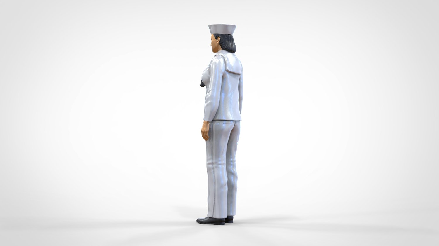 Product photo 0: Female sailor: Seafarer in uniform standing in position