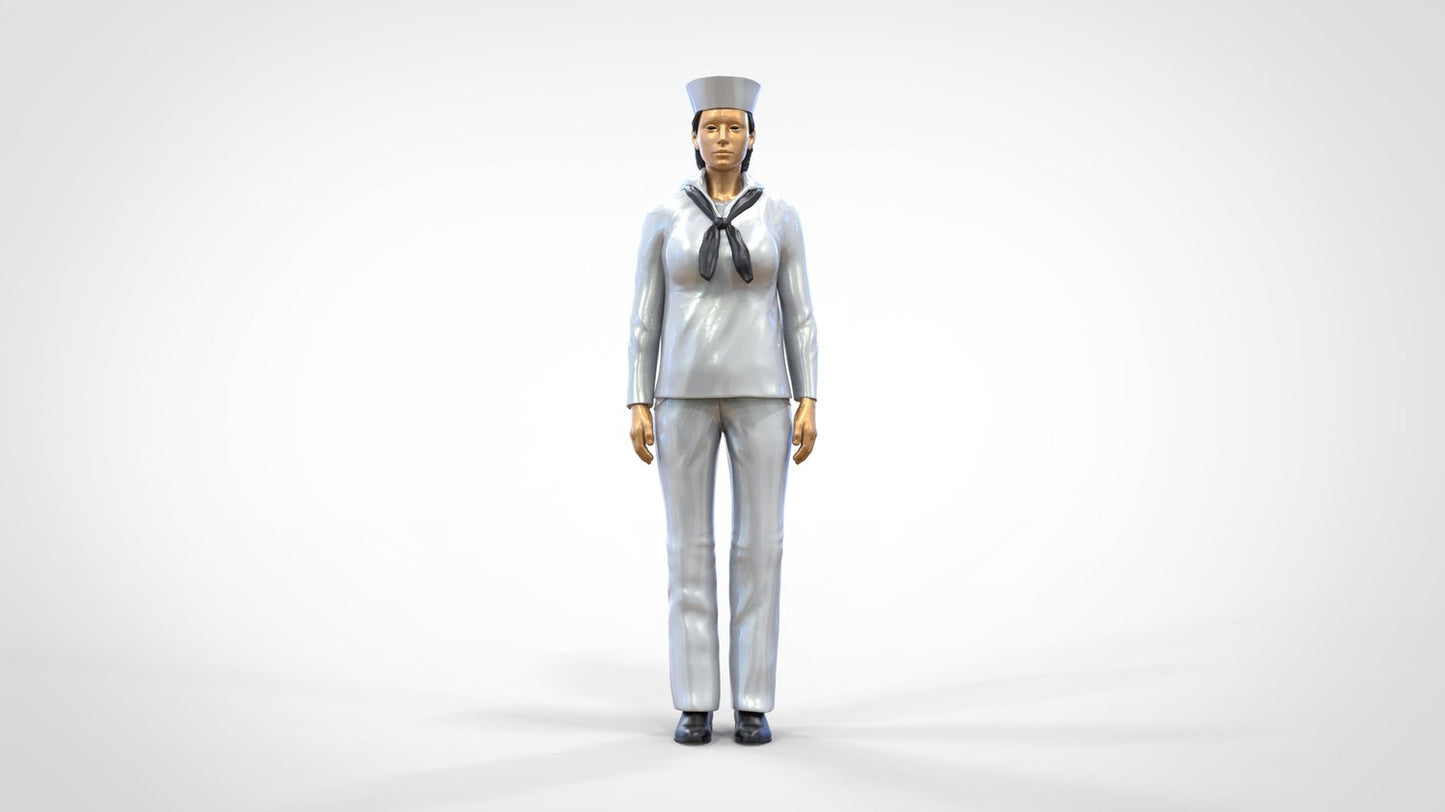 Product photo 0: Female sailor: Seafarer in uniform standing in position