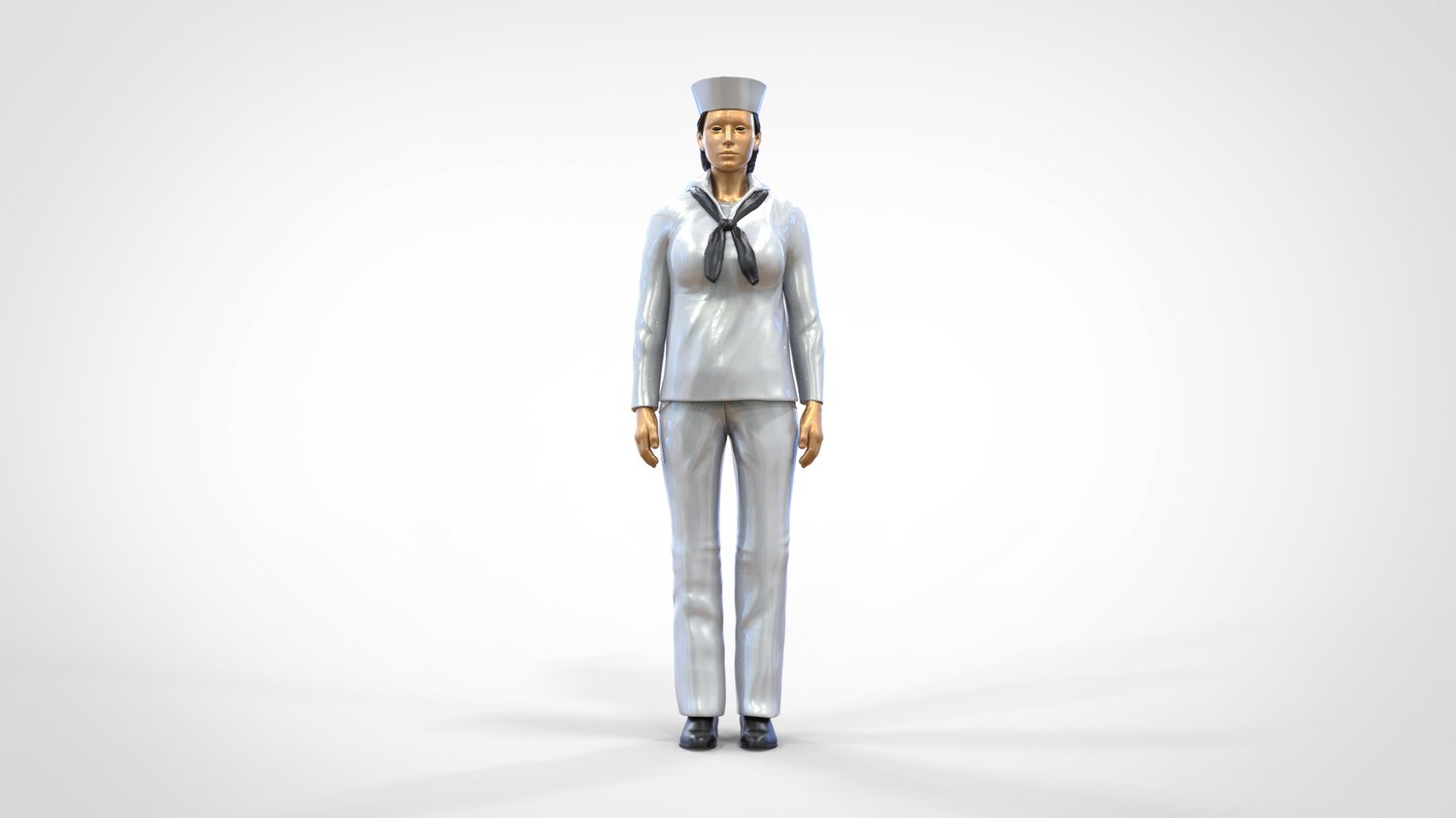 Product photo 0: Female sailor: Seafarer in uniform standing in position