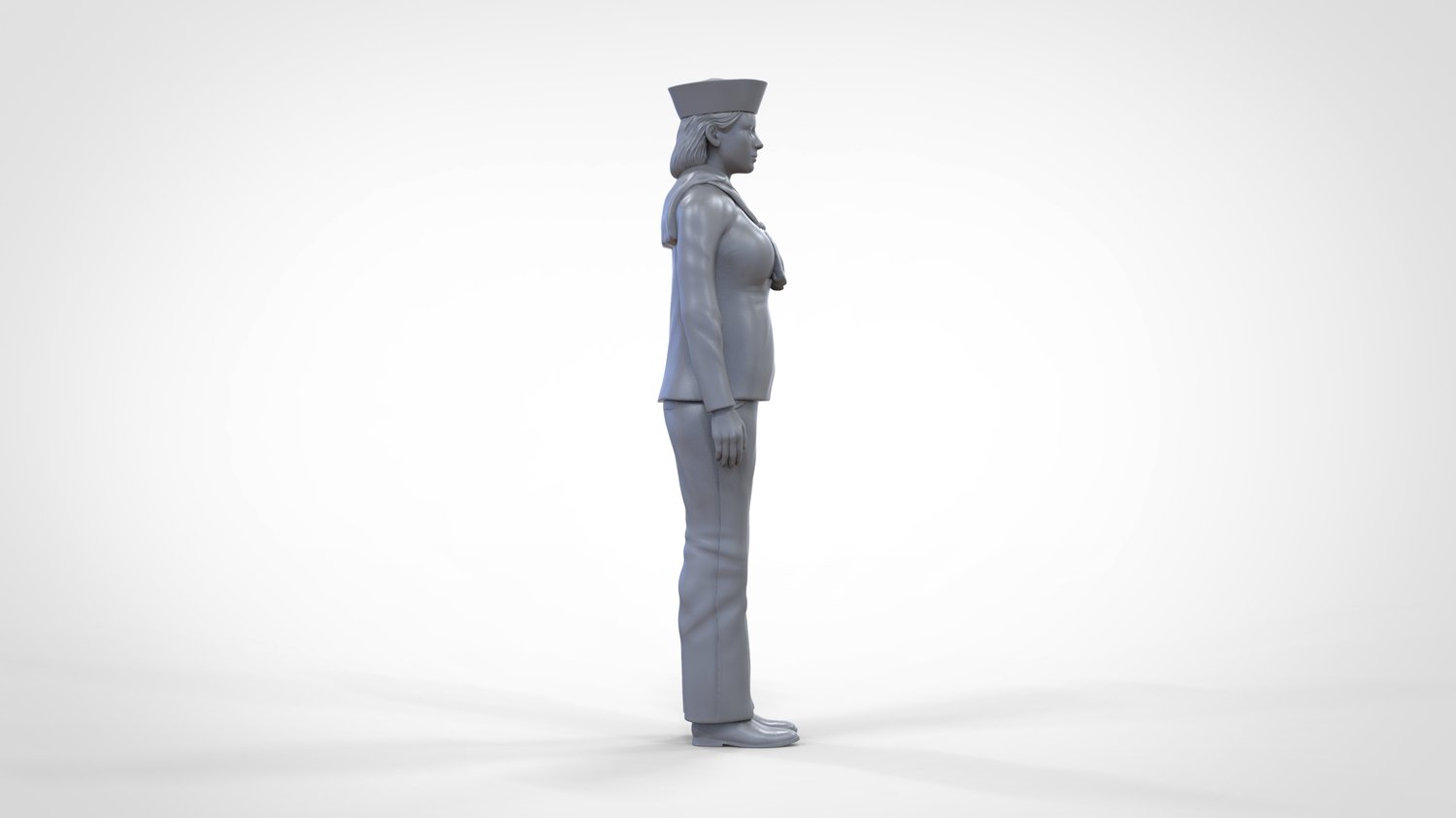Product photo 0: Female sailor: Seafarer in uniform standing in position