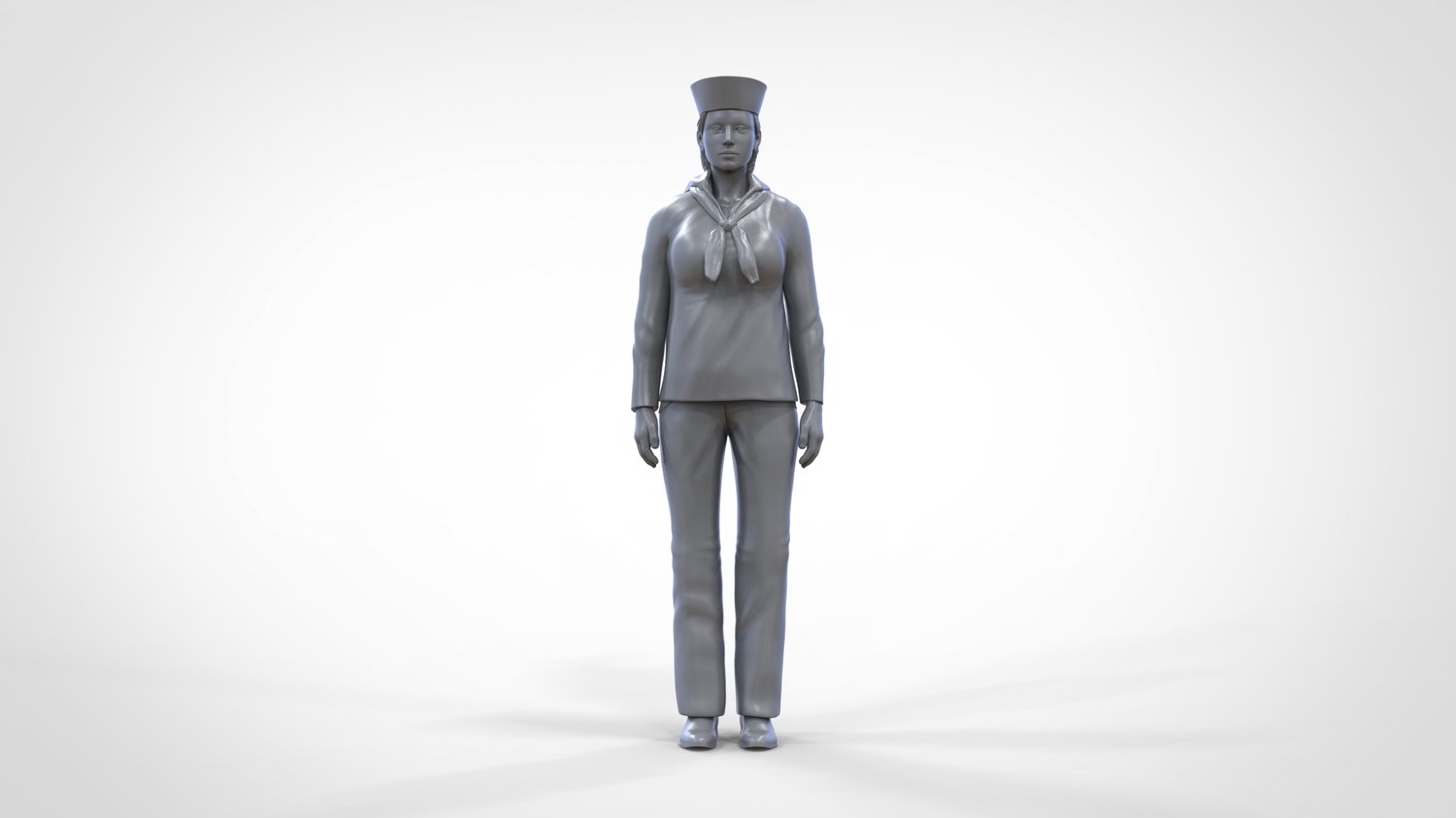Product photo 0: Female sailor: Seafarer in uniform standing in position