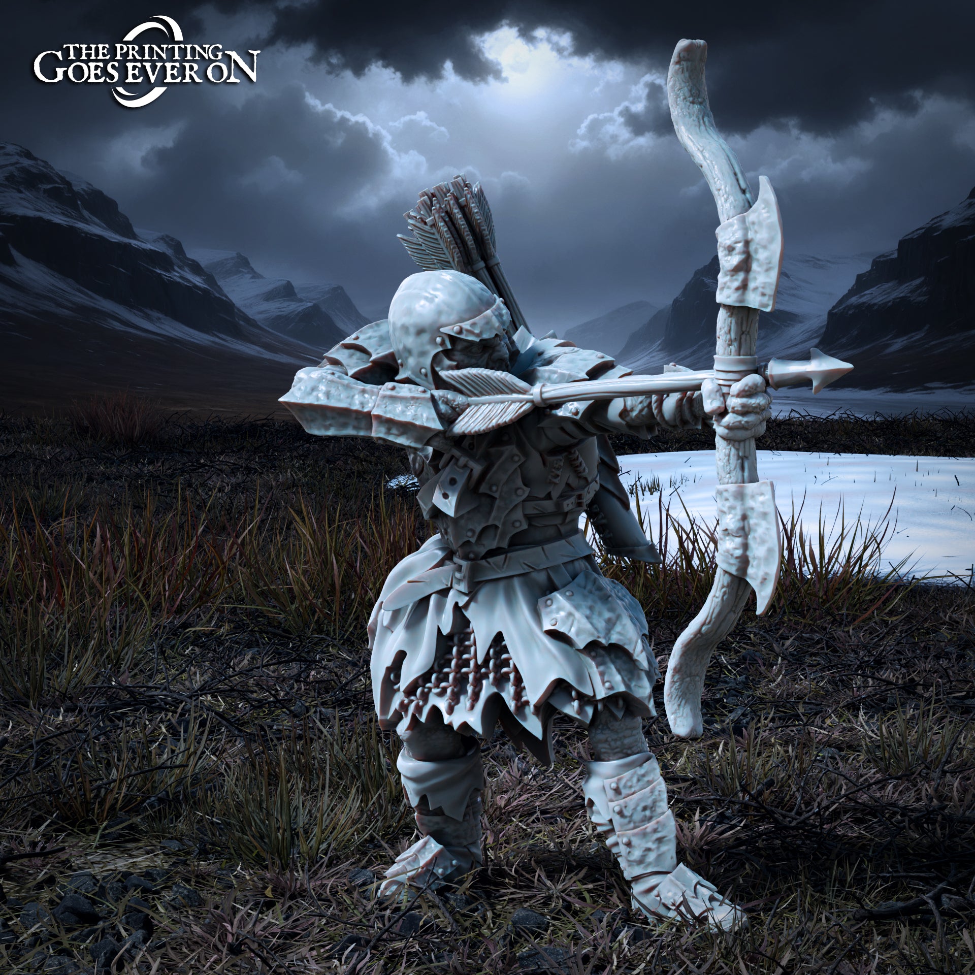 Product photo Tabletop 28mm The Printing Goes Ever On (TPGEO) 0: Orc Warrior - Brutal Servants of the Dark King - Evil Creatures of the Northern Realms