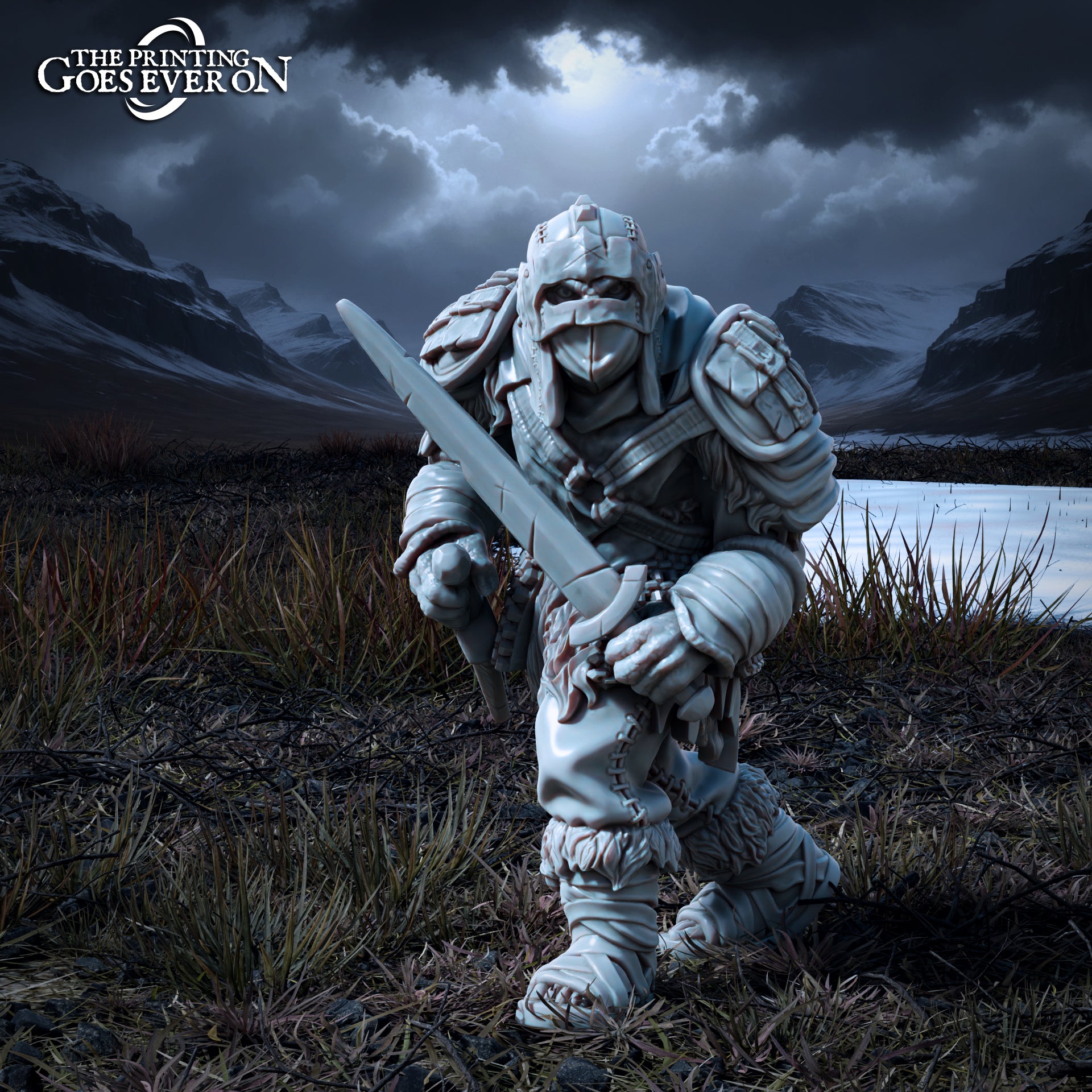 Product photo Tabletop 28mm The Printing Goes Ever On (TPGEO) 0: Orc Warrior - Brutal Servants of the Dark King - Evil Creatures of the Northern Realms