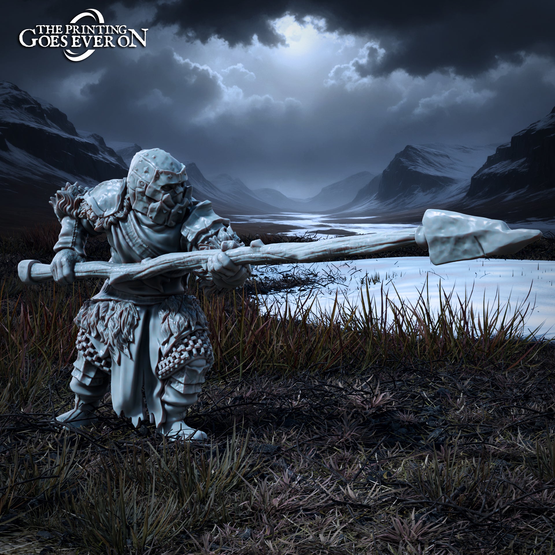 Product photo Tabletop 28mm The Printing Goes Ever On (TPGEO) 0: Orc Warrior - Brutal Servants of the Dark King - Evil Creatures of the Northern Realms