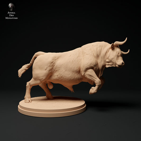 Product photo Animal Figure Diorama, Model Building: 0: Farm Animal Figure: Charging Bull - Red Devon Bull