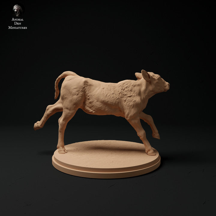 Product photo Animal Figure Diorama, Model Building: 0: Farm Animal Figure: running calf - Red Devon Cow