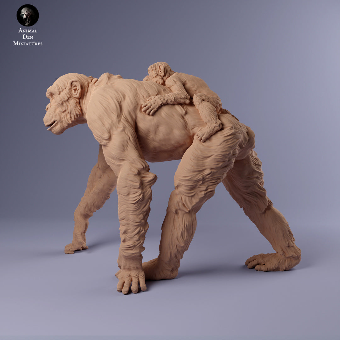 Product photo Animal Figure Diorama, Model Building: 0: Chimpanzee Mother with Young: Animals from Africa