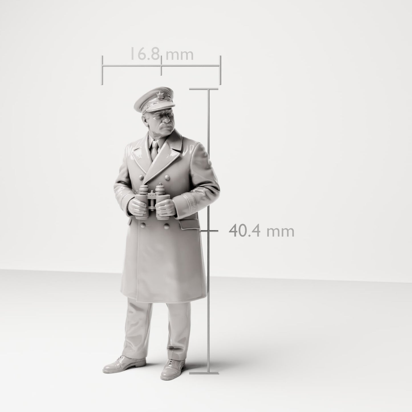 Produktfoto 6: Historische Diorama Figur: Schiffskapitän am Kai mit Fernglas (sc17)