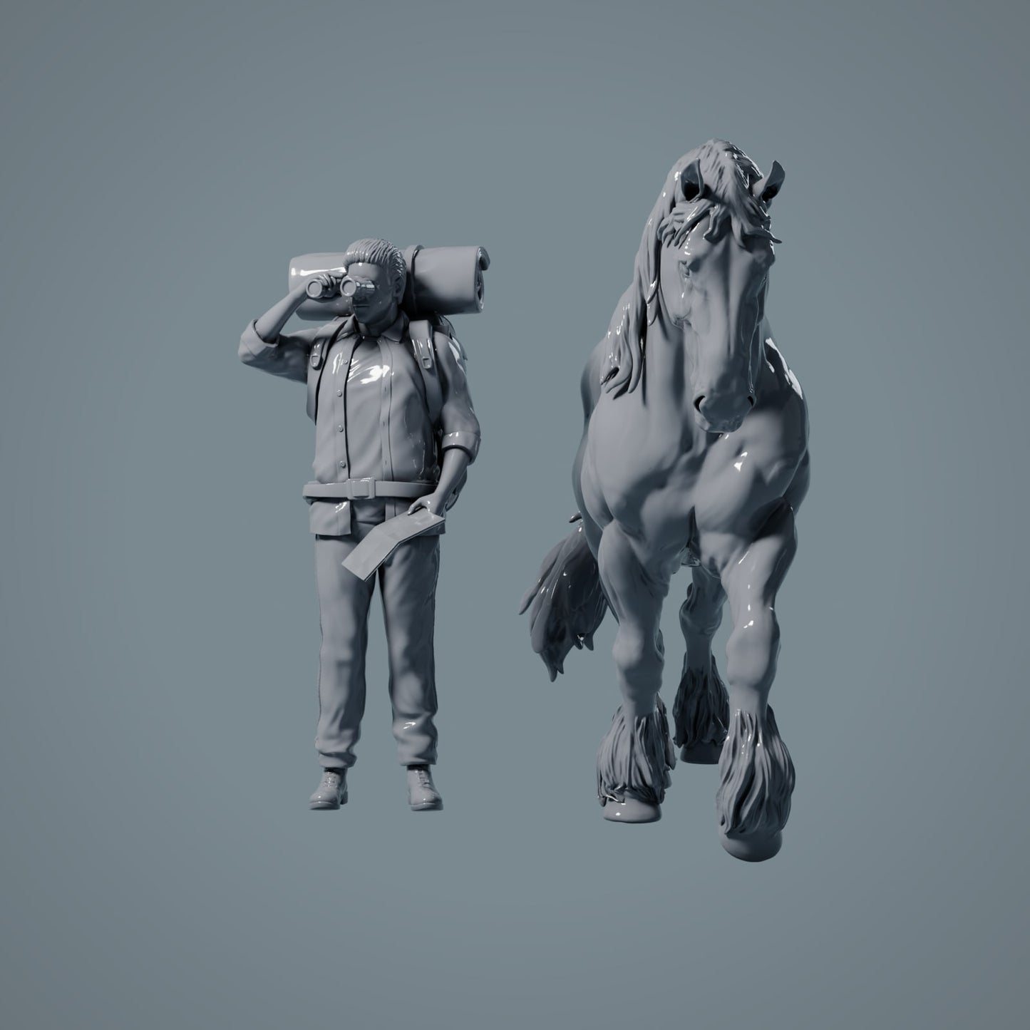 Farm Animal Figure: trotting horse - Suffolk Punch (a010)