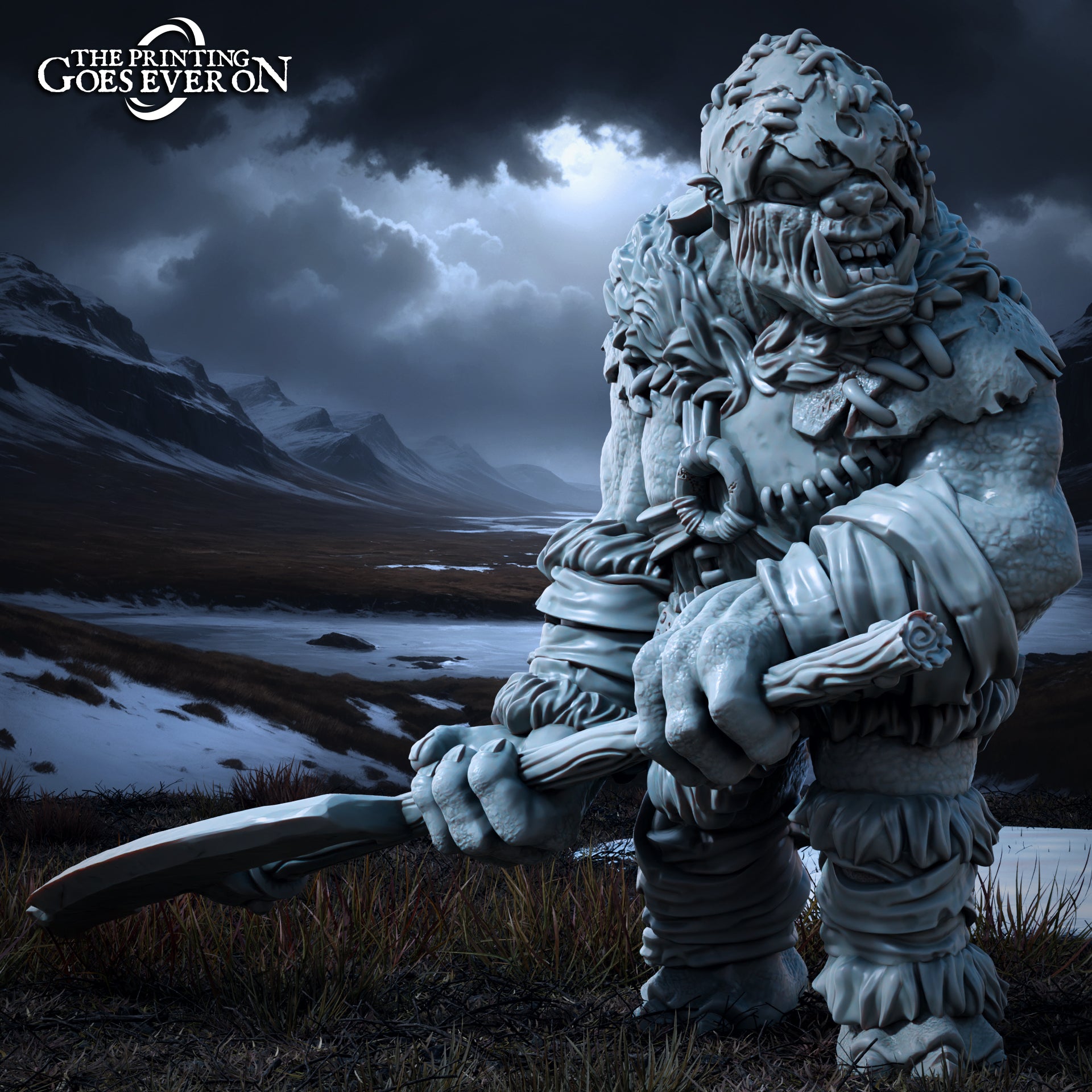 Product photo Tabletop 28mm The Printing Goes Ever On (TPGEO) 0: Mighty Troll Chief - Great Beast - Evil Creatures of the Northern Realms