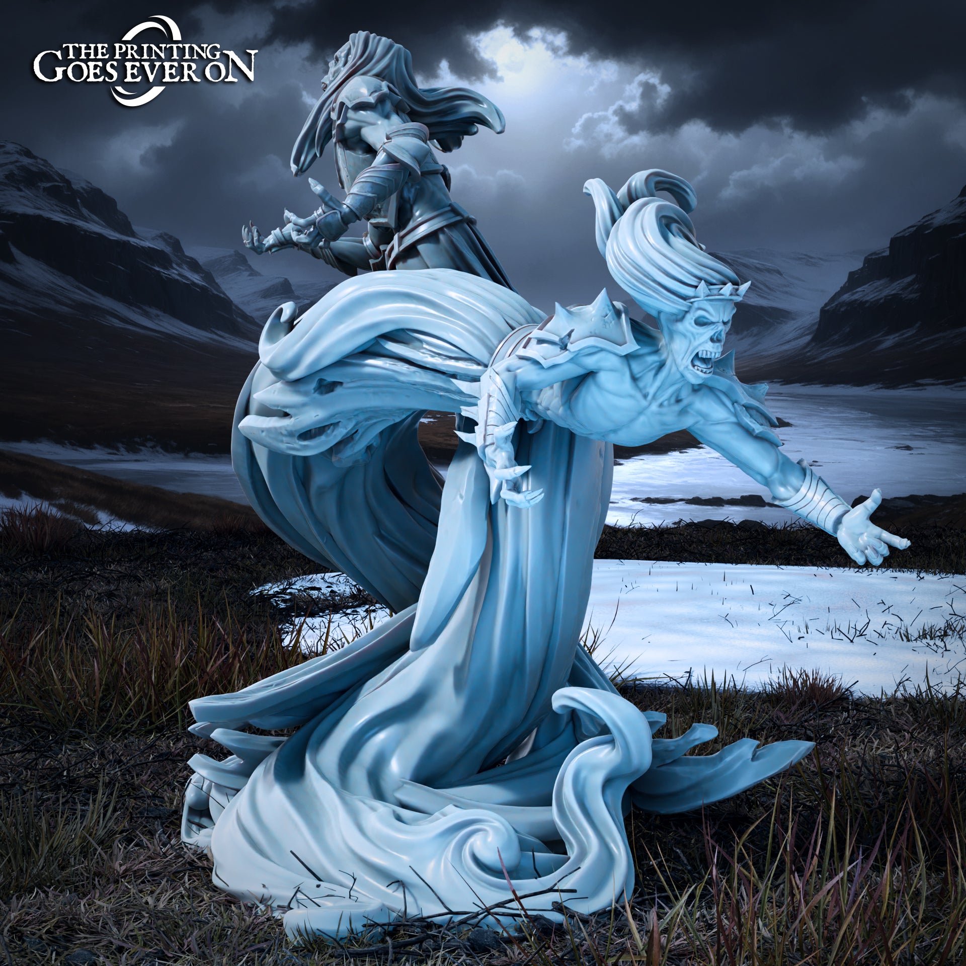 Product photo Tabletop 28mm The Printing Goes Ever On (TPGEO) 0: Uncanny Shadows - 2 Ghostly Apparitions - Evil Creatures of the Northern Realms