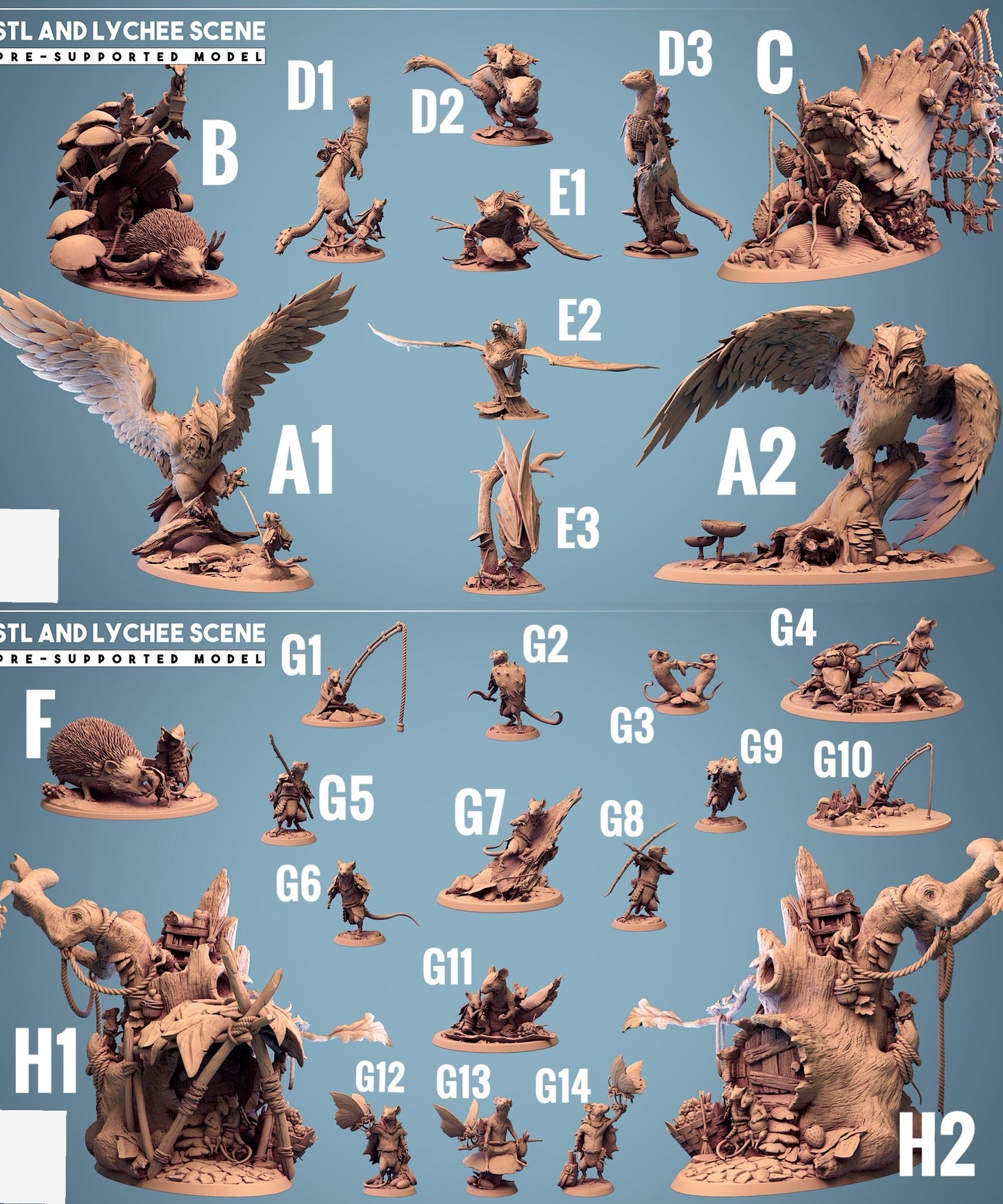 Product image 4 of 4: Tabletop Miniature: Ratman Scout and Ranger, Mouse Rogue in Light Armor, Dynamic and Stealthy (23_11_G6)