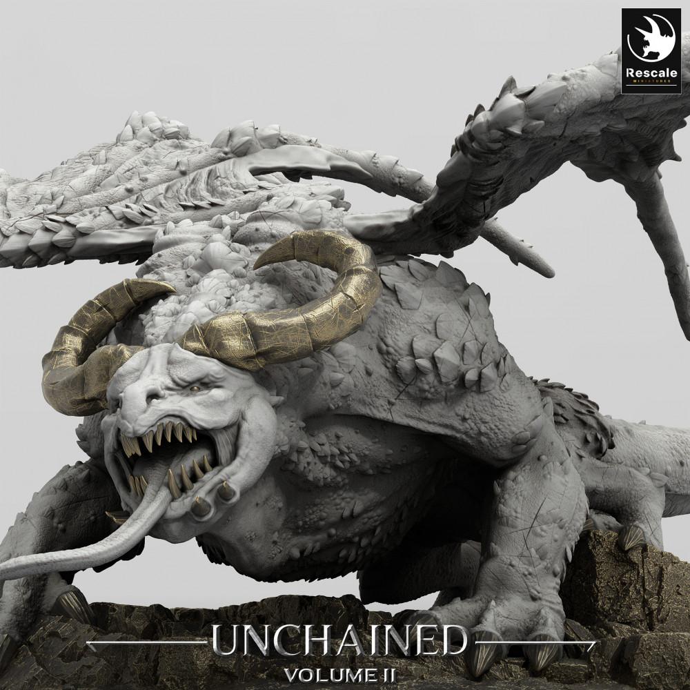 Produktfoto Tabletop 28mm Lord of the Print (LotP) 0: Tabletop Miniatur: Geflügelte Dämonenbestie, Gargoyle-Lord - Abgrundkreatur, Bossmonster, Großkreatur (24_05_H6)