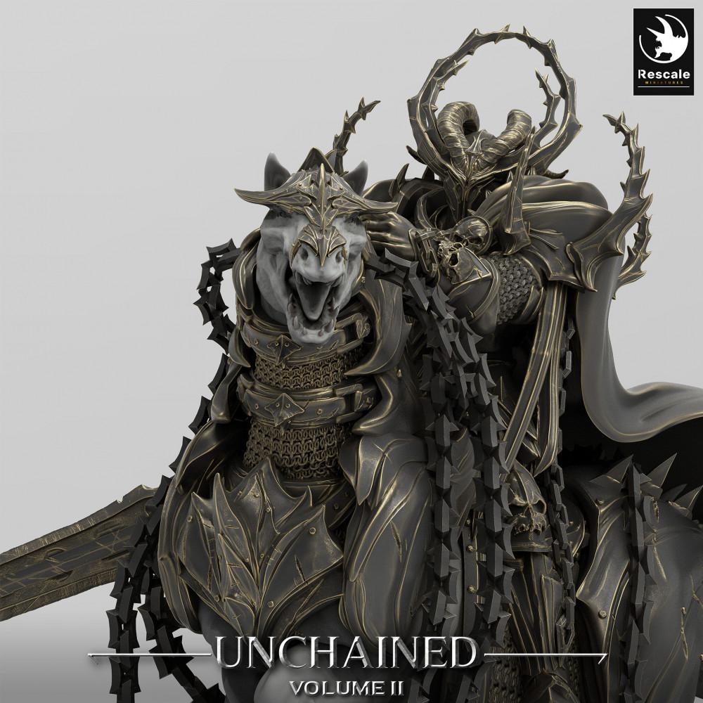 Product photo Tabletop 28mm Lord of the Print (LotP) 0: Tabletop miniature: Undead Warlord, Death Knight on Demonic Steed - Dark Rider, Wyrm Rider, Bone King (24_05_V)