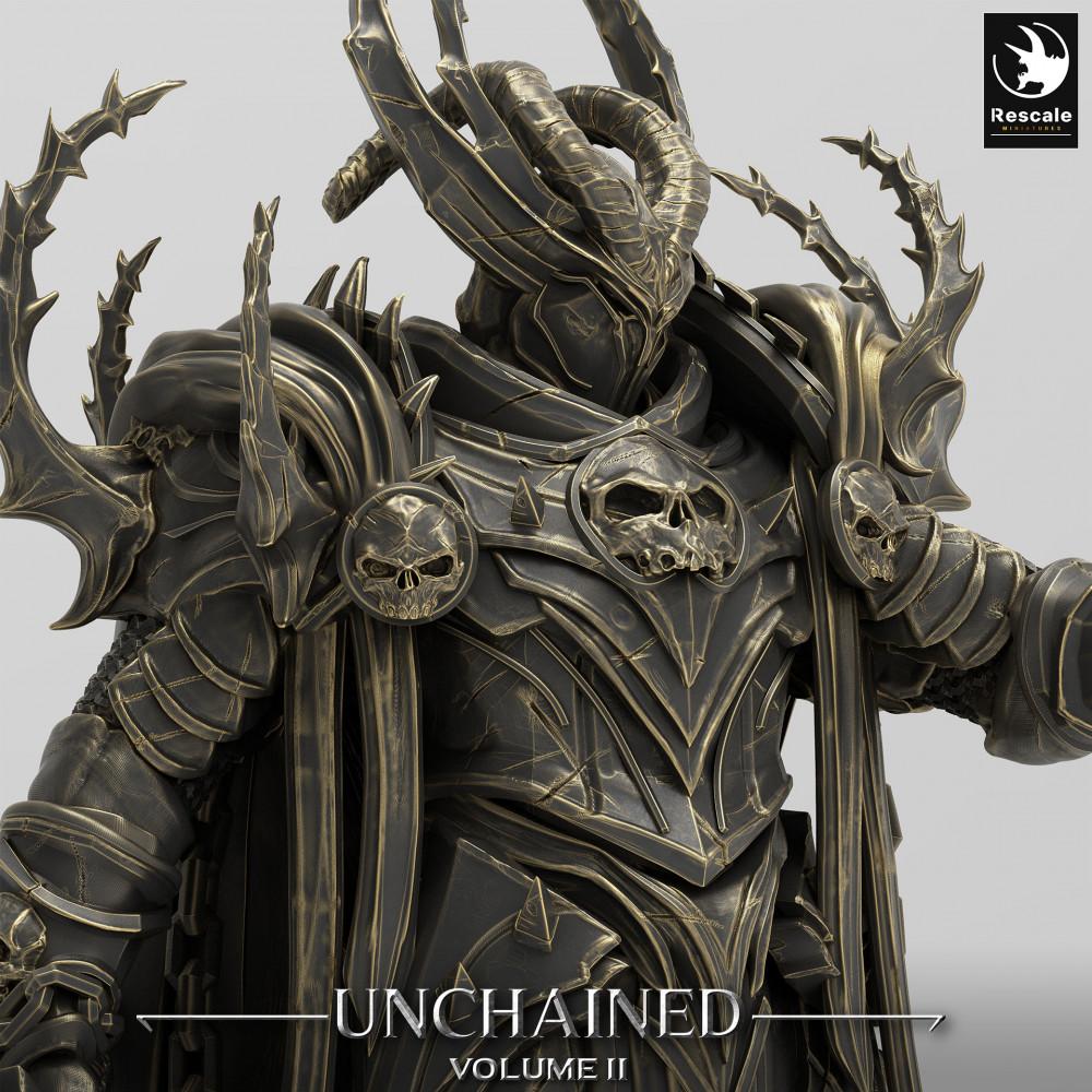 Tabletop photo 28mm Lord of the Print (LotP) 0: Tabletop miniature: Demon Knight with Greatsword, Dark Paladin, Sinister Warlord, Olaf's Son (24_05_L1)