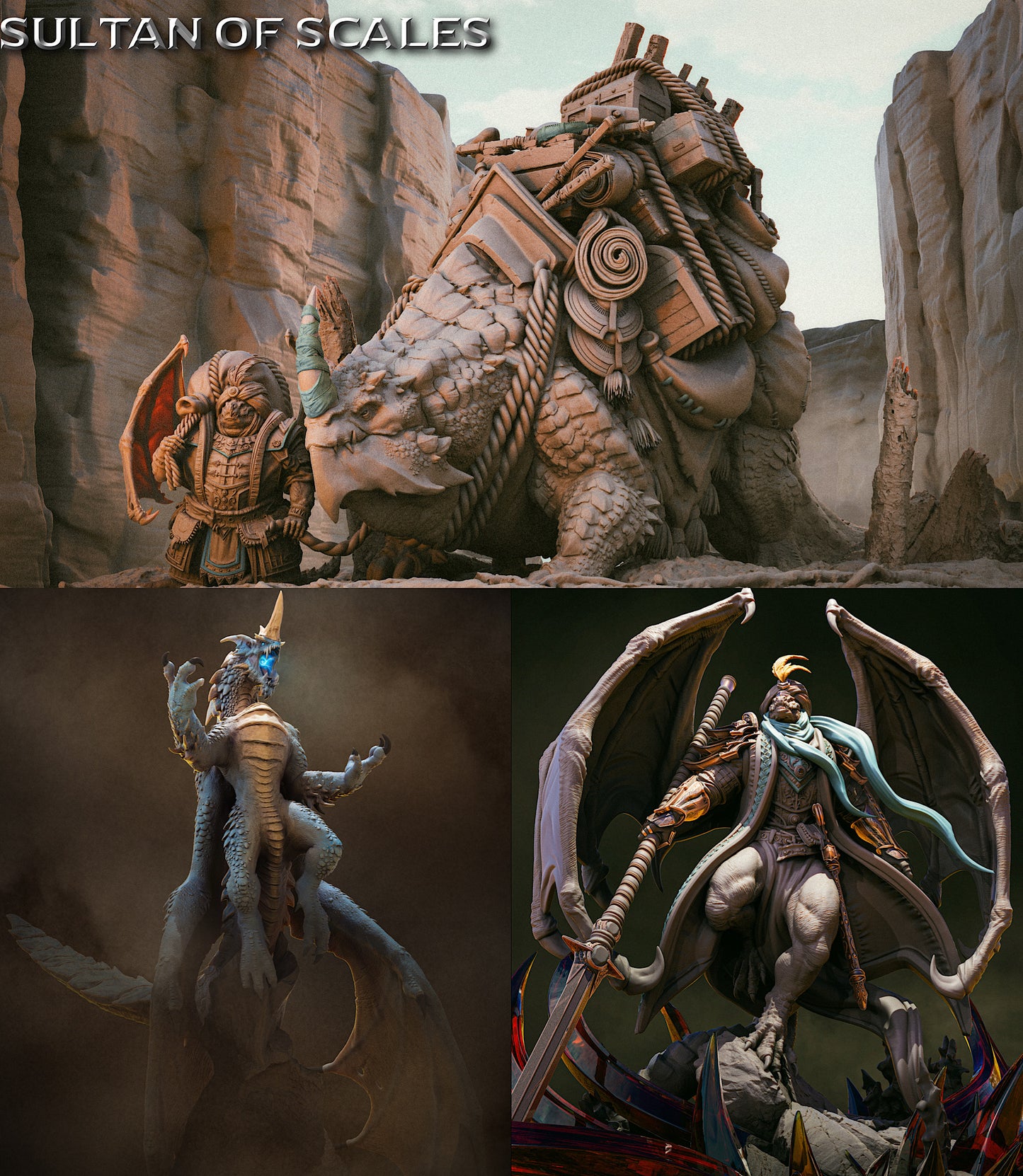Dragonborn Rider on Lizard - Mighty Soldier of the Desert - Dragonborn Warrior (E4)