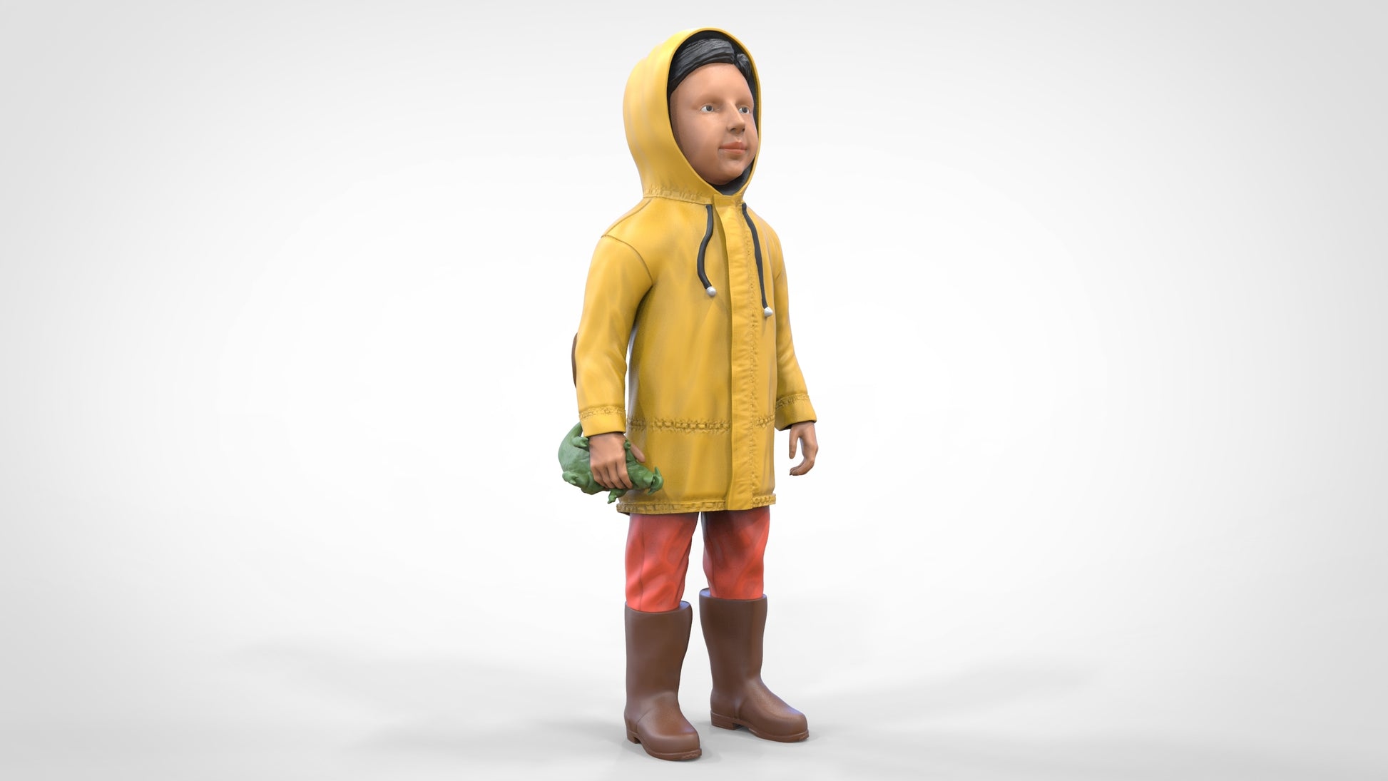 Product photo diorama and model building miniature figure: child in rain jacket