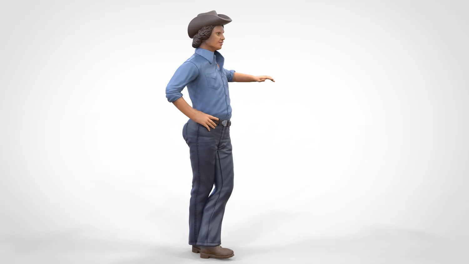 Product photo diorama and model building miniature figure: Man with cowboy hat 2