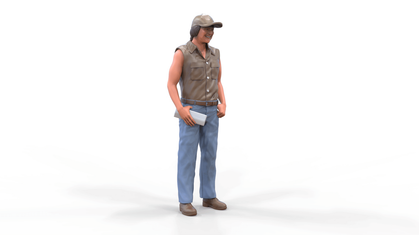 Product photo diorama and model building miniature figure: man with newspaper