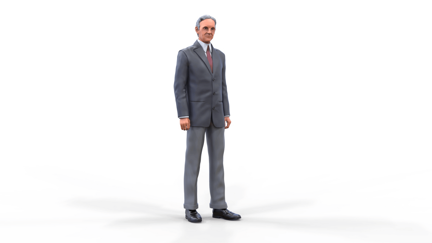 Product photo diorama and model building miniature figure: man in suit