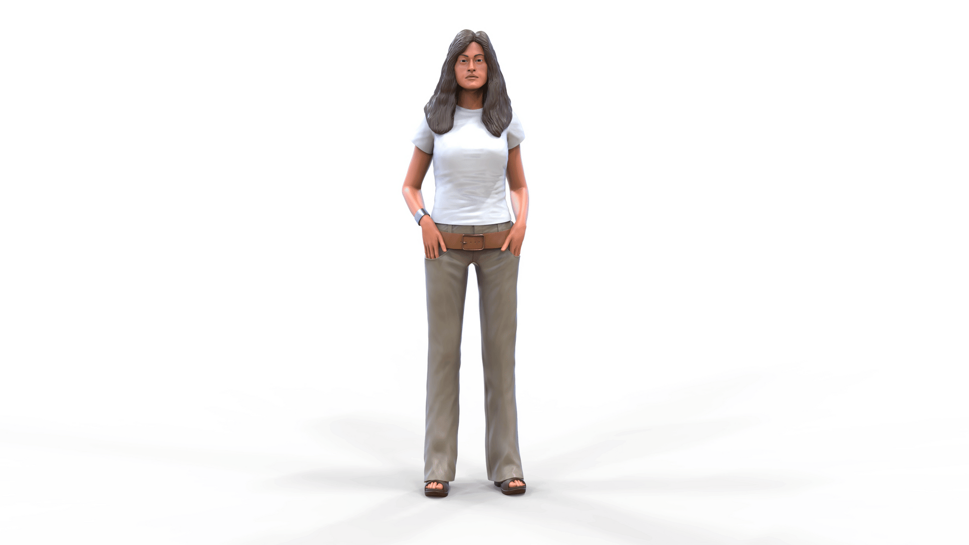 Product photo diorama and model building miniature figure: Woman waiting