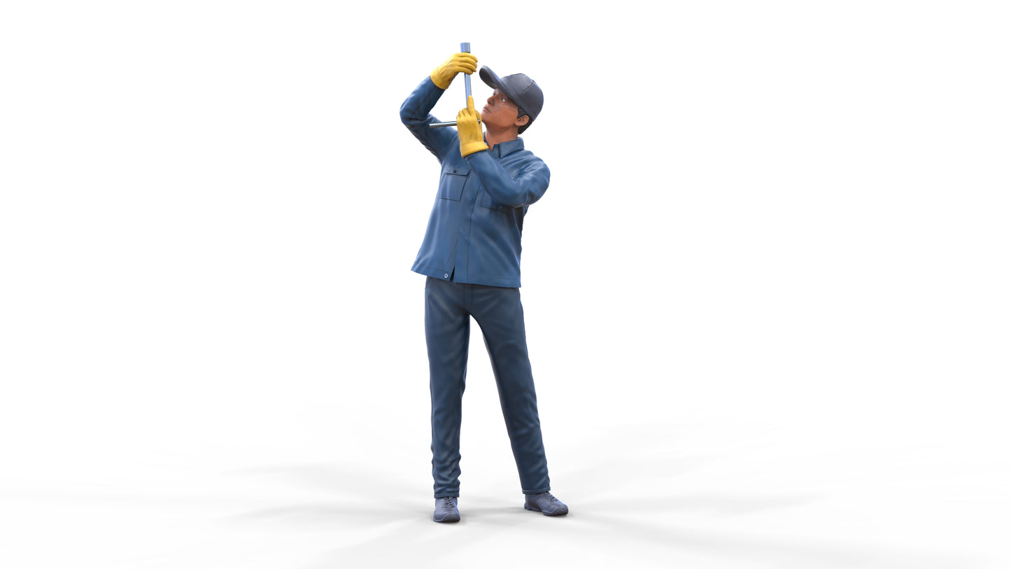 Product photo diorama and model building miniature figure: Mechanic set, 6 figures