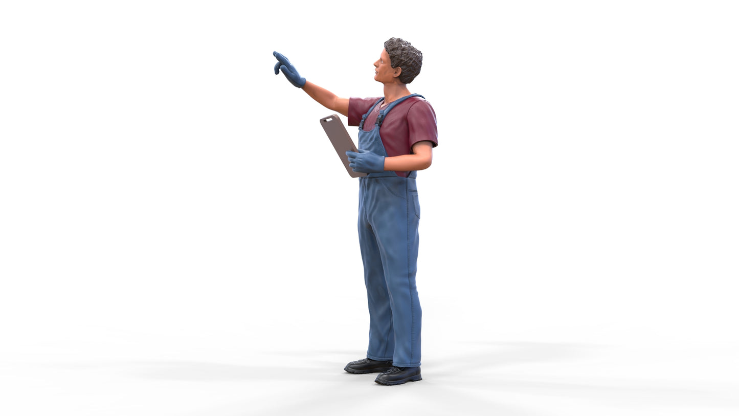 Product photo diorama and model building miniature figure: Mechanic set, 6 figures