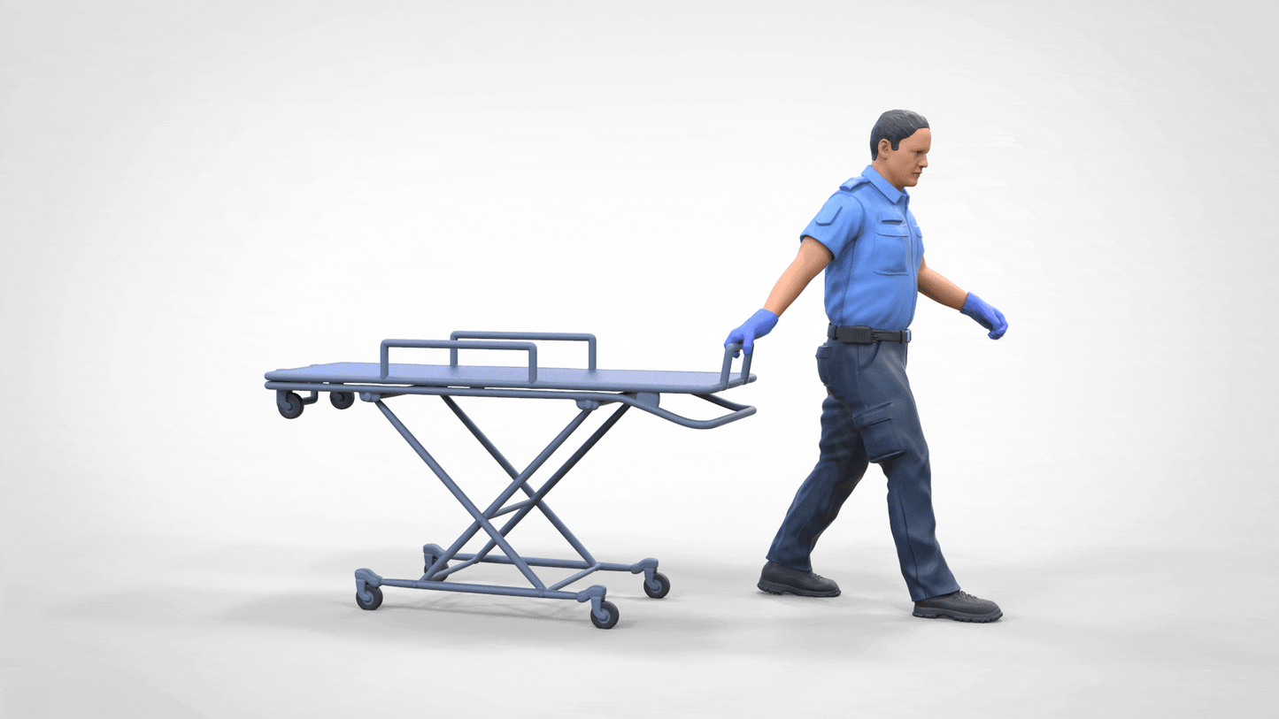 Produktfoto Diorama und Modellbau Miniatur Figur: Sanitäter mit Trage