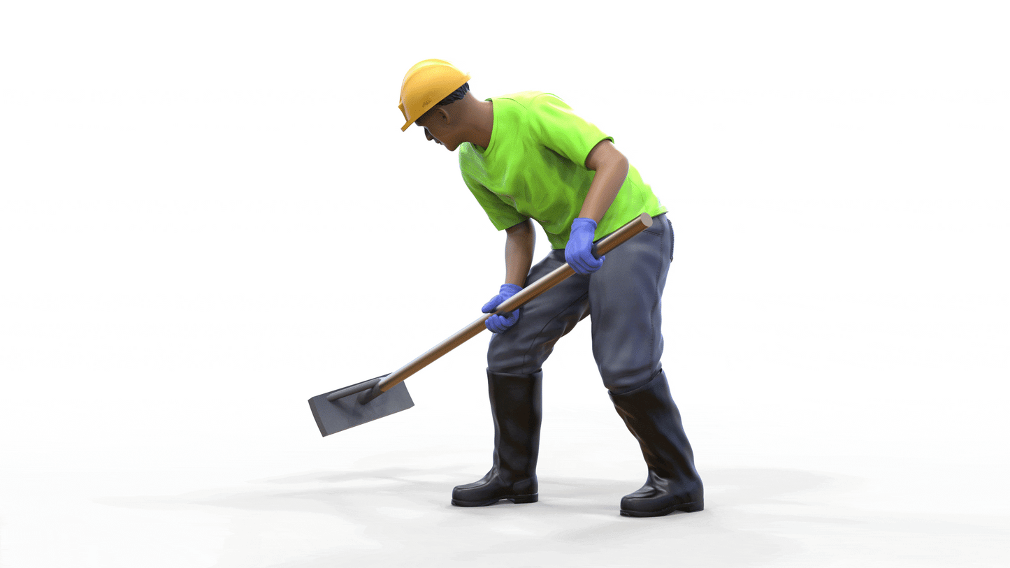 Product photo diorama and model building miniature figure: Construction Worker 2