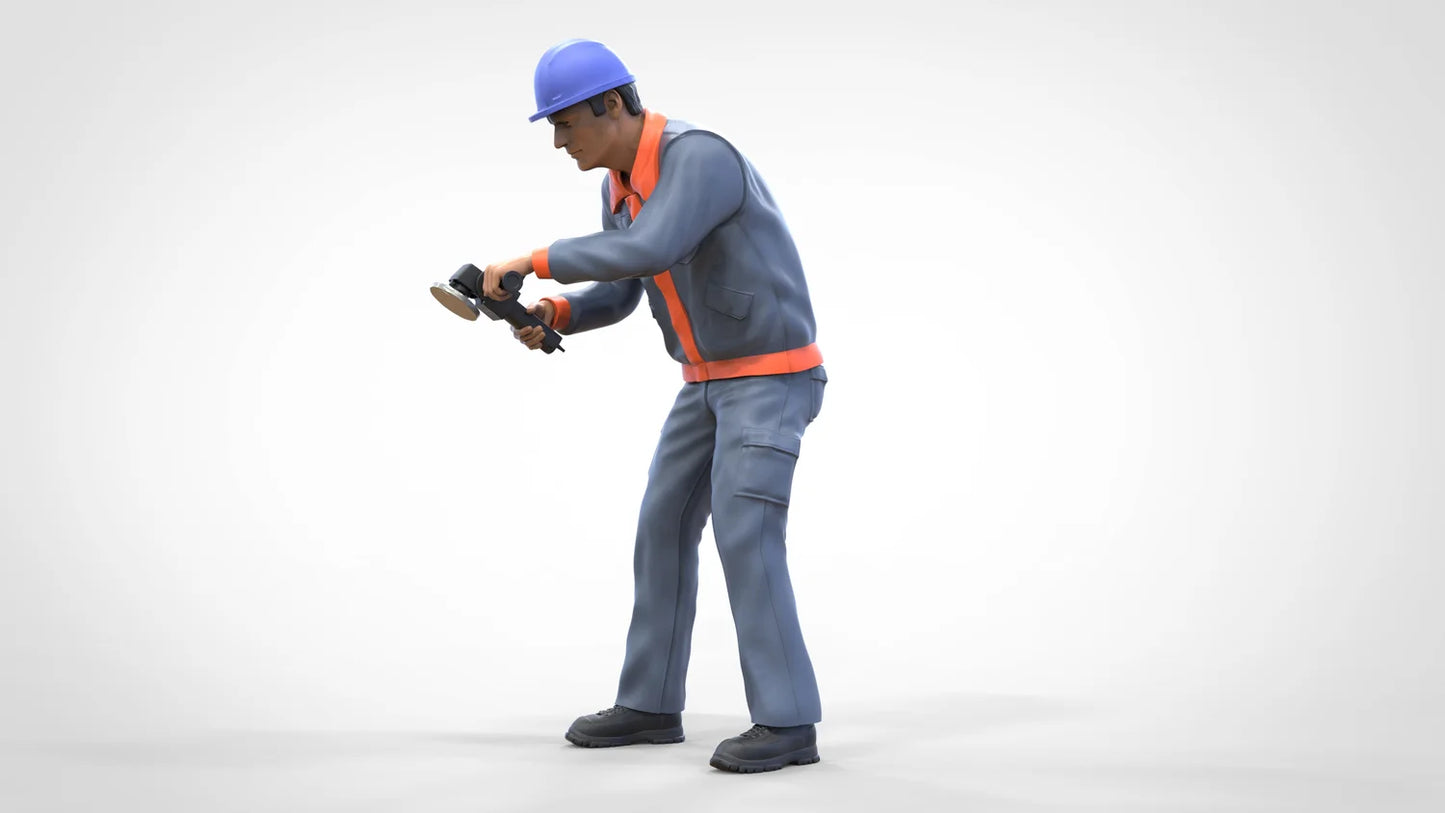 Product photo diorama and model building miniature figure: Construction Worker Set, 8 figures