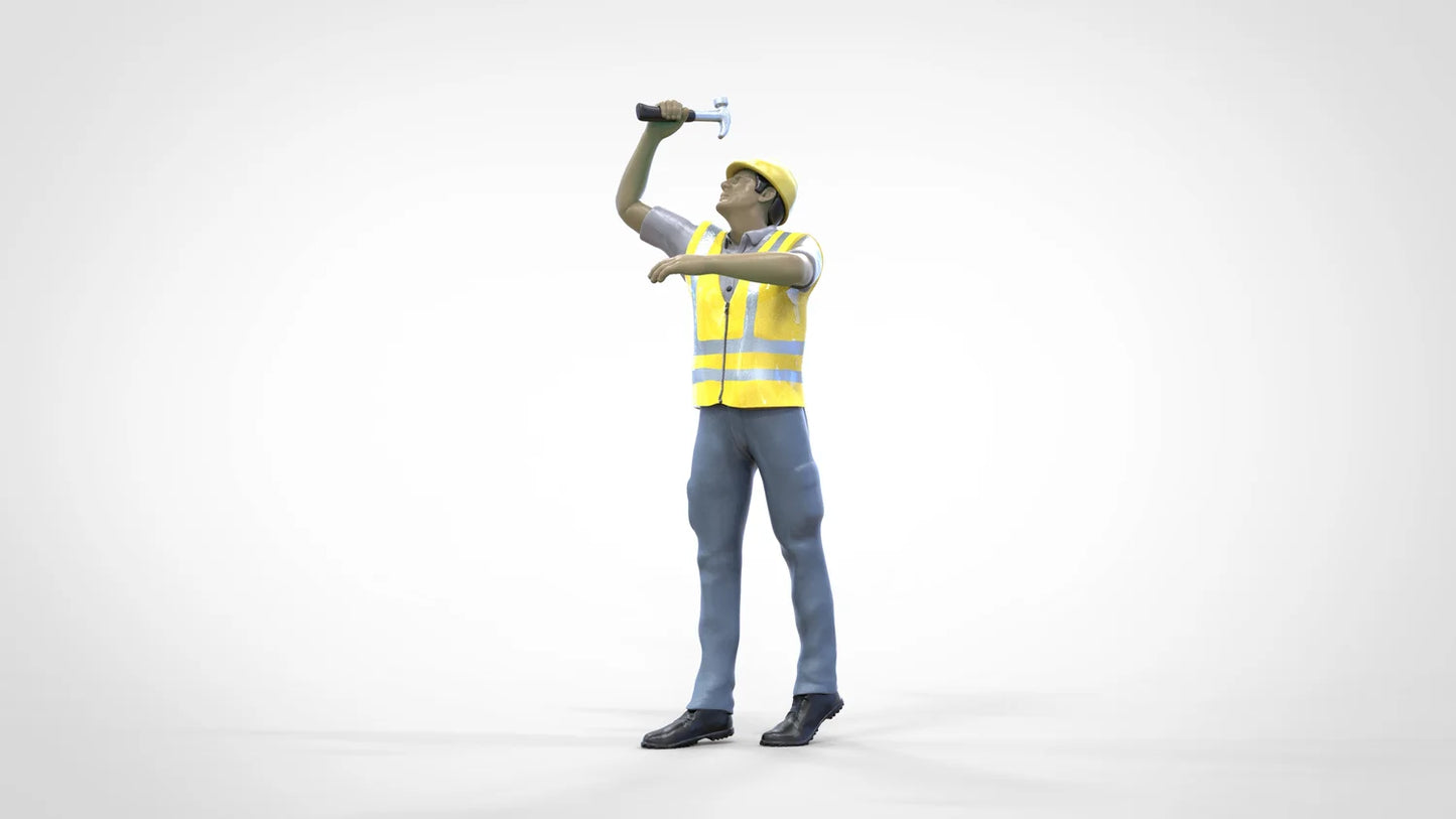 Product photo diorama and model building miniature figure: Construction Worker Set, 8 figures