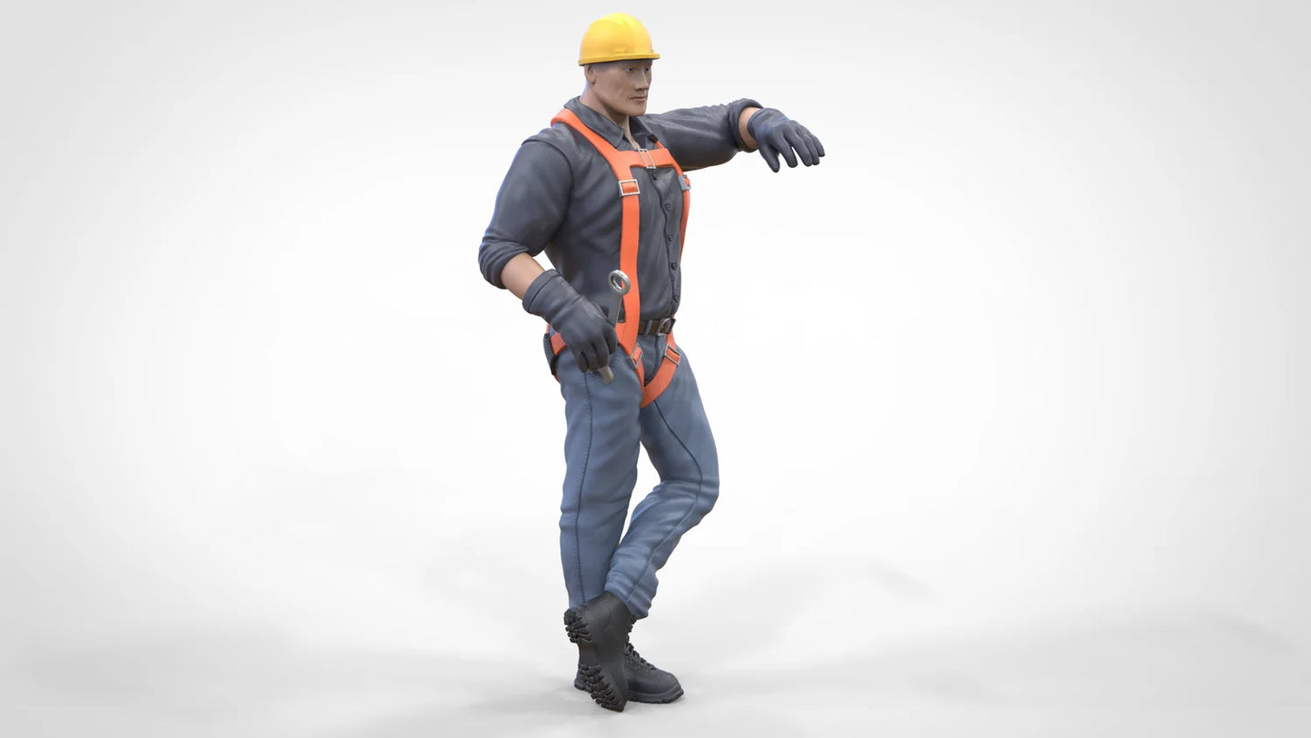 Product photo diorama and model building miniature figure: Construction Worker Set, 8 figures