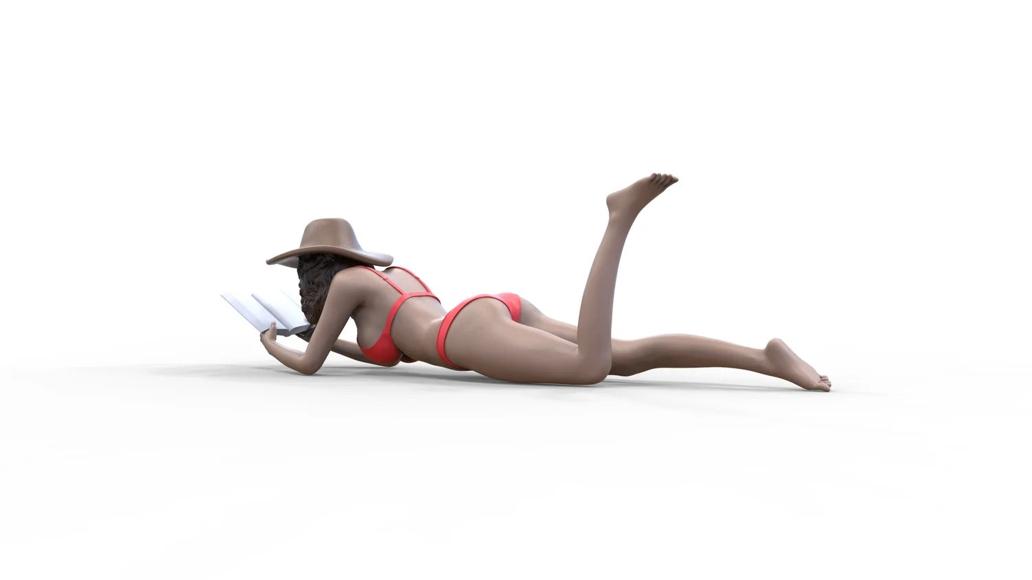 Product photo diorama and model building miniature figure: Woman at the beach 2