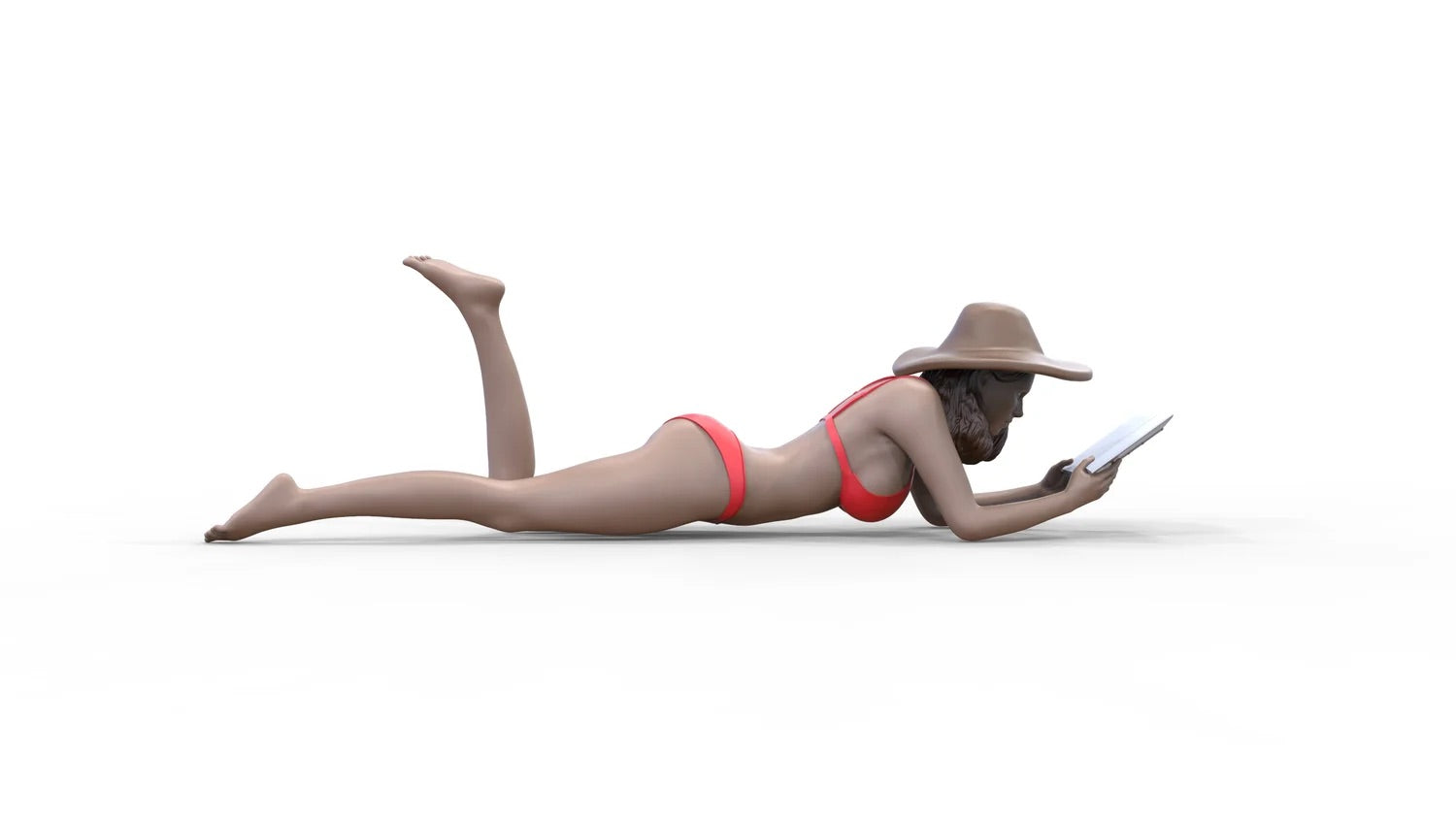 Product photo diorama and model building miniature figure: Woman at the beach 2